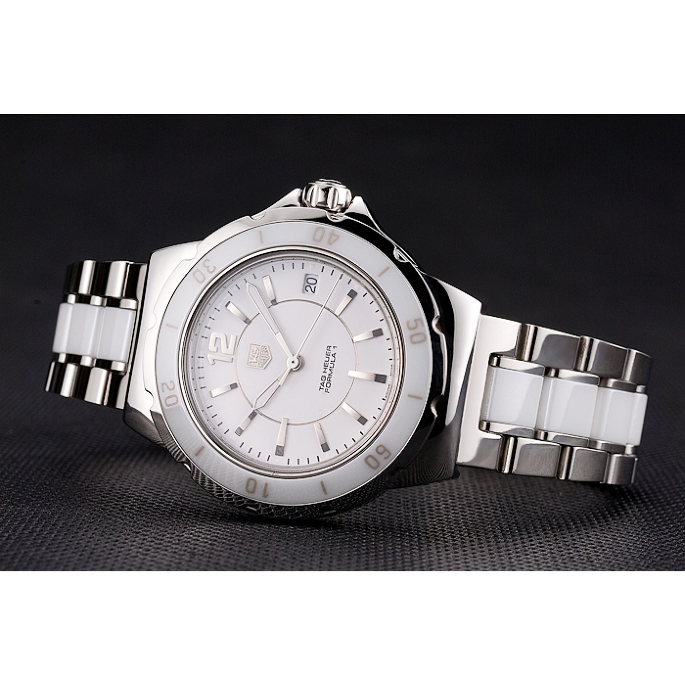 MiroTime Tag Heuer Formula 1 White Ceramic Bezel White Dial
