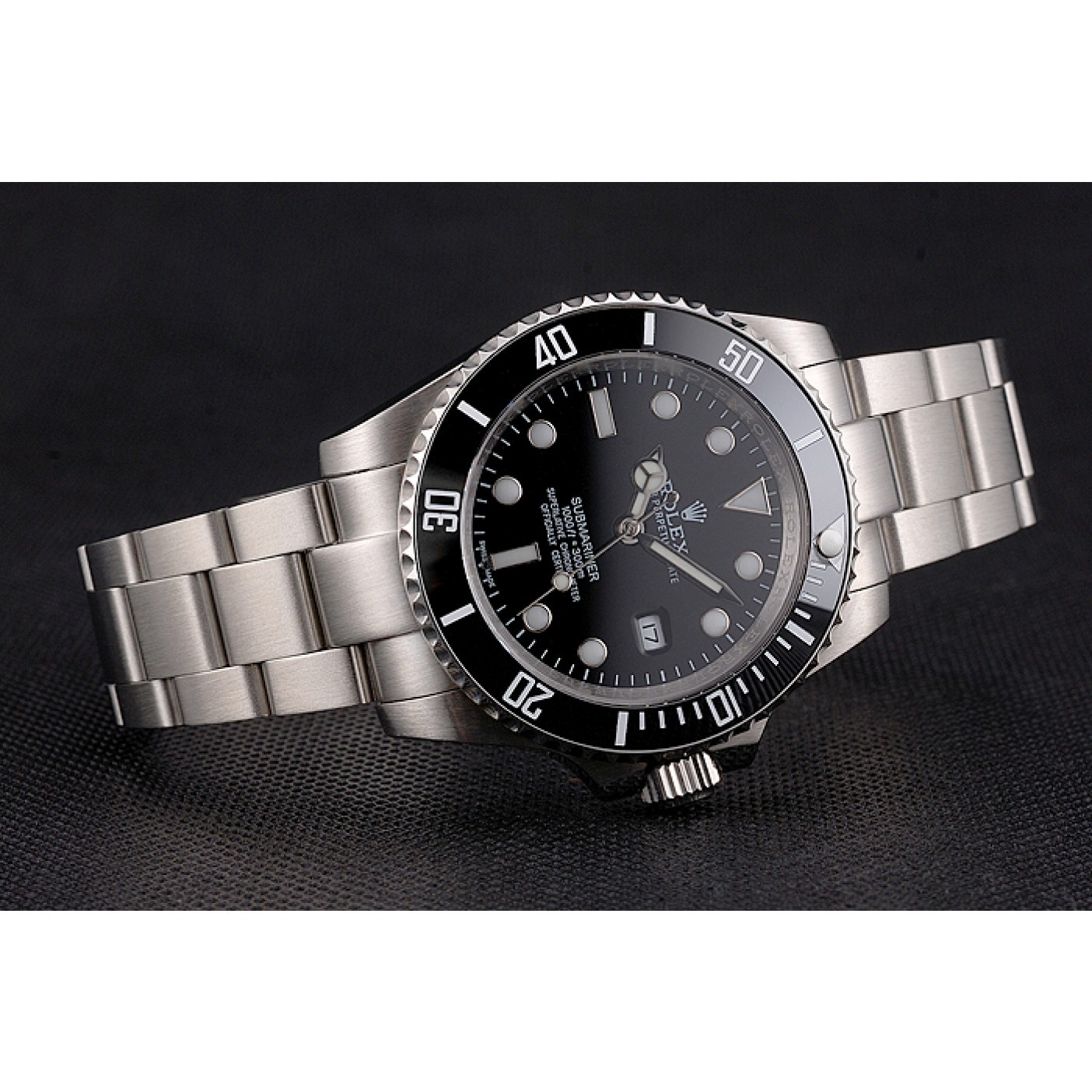MiroTime Swiss Rolex Submariner Small Date Black Dial And Bezel Stainless Steel Case And Bracelet