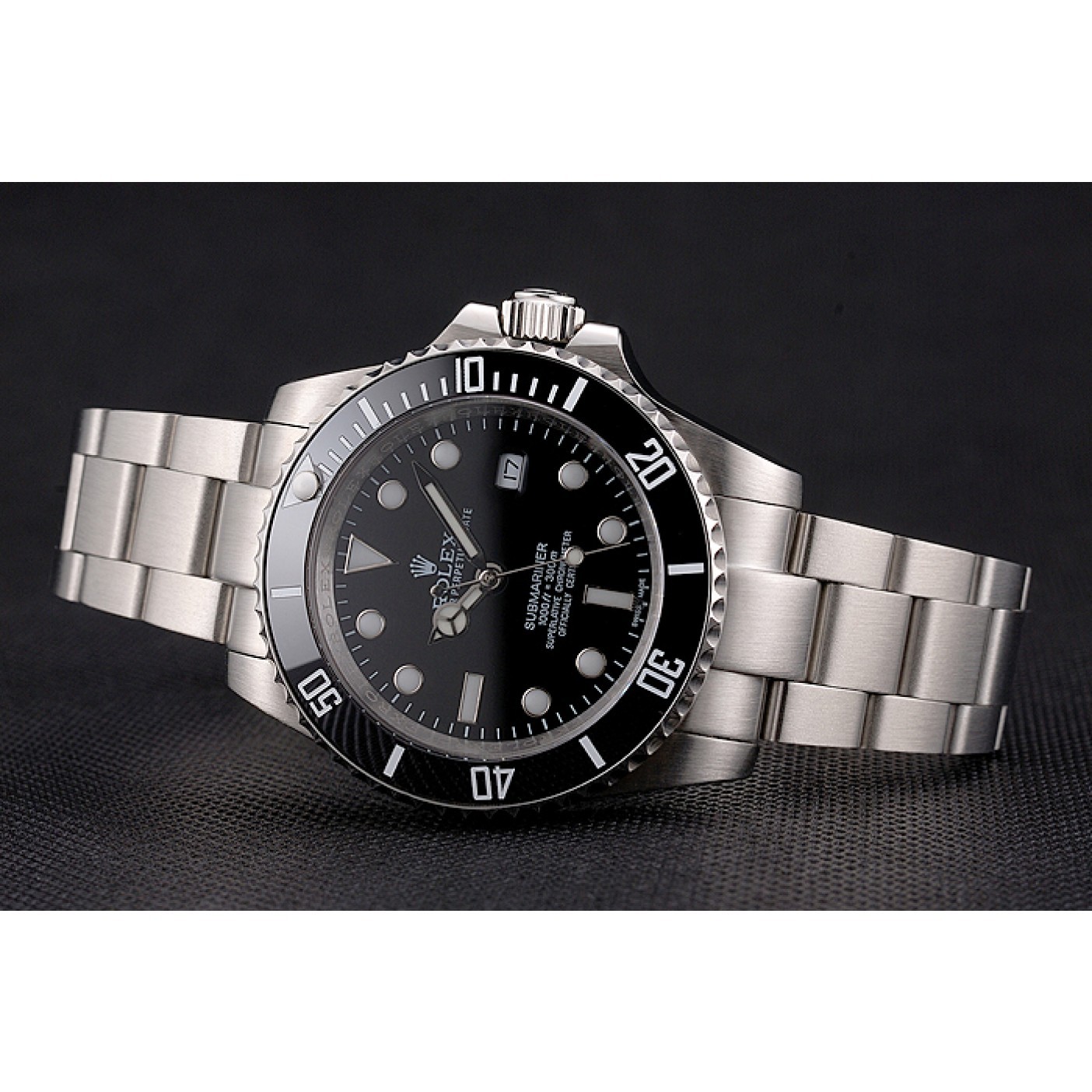 MiroTime Swiss Rolex Submariner Small Date Black Dial And Bezel Stainless Steel Case And Bracelet