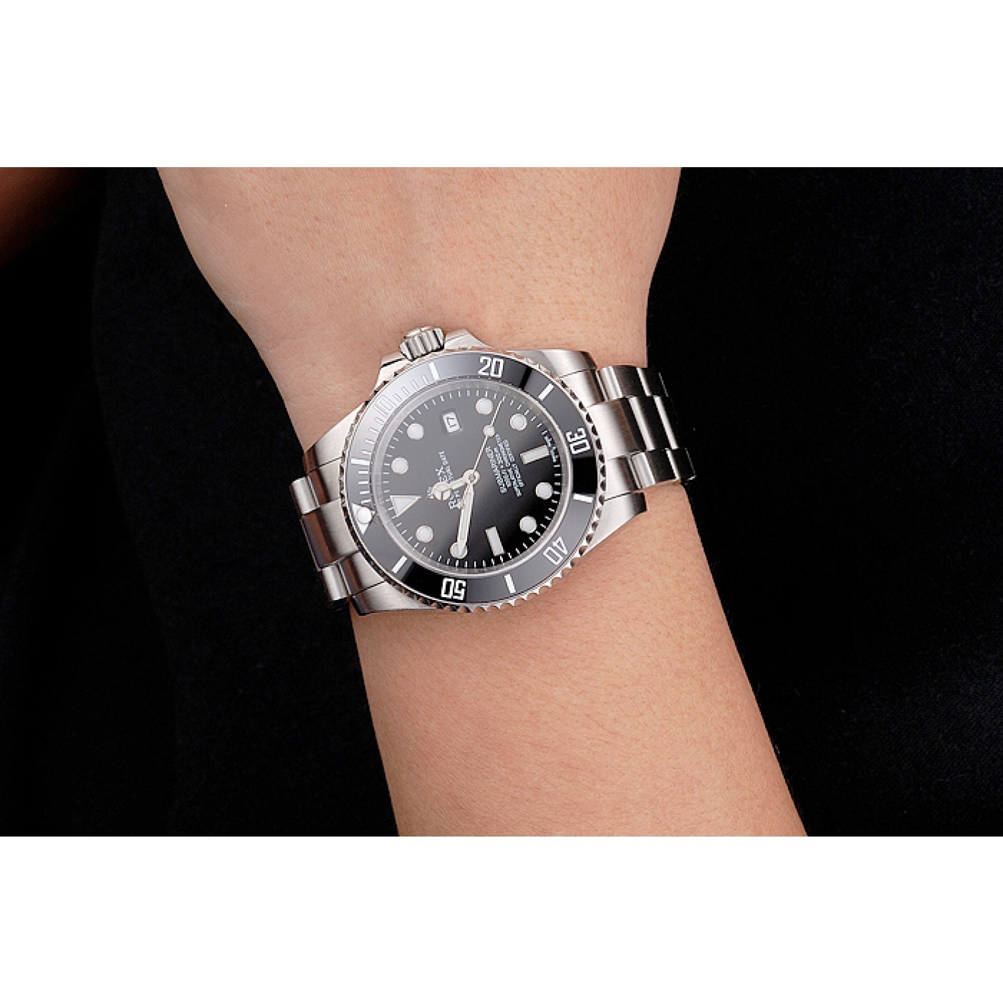 MiroTime Swiss Rolex Submariner Small Date Black Dial And Bezel Stainless Steel Case And Bracelet