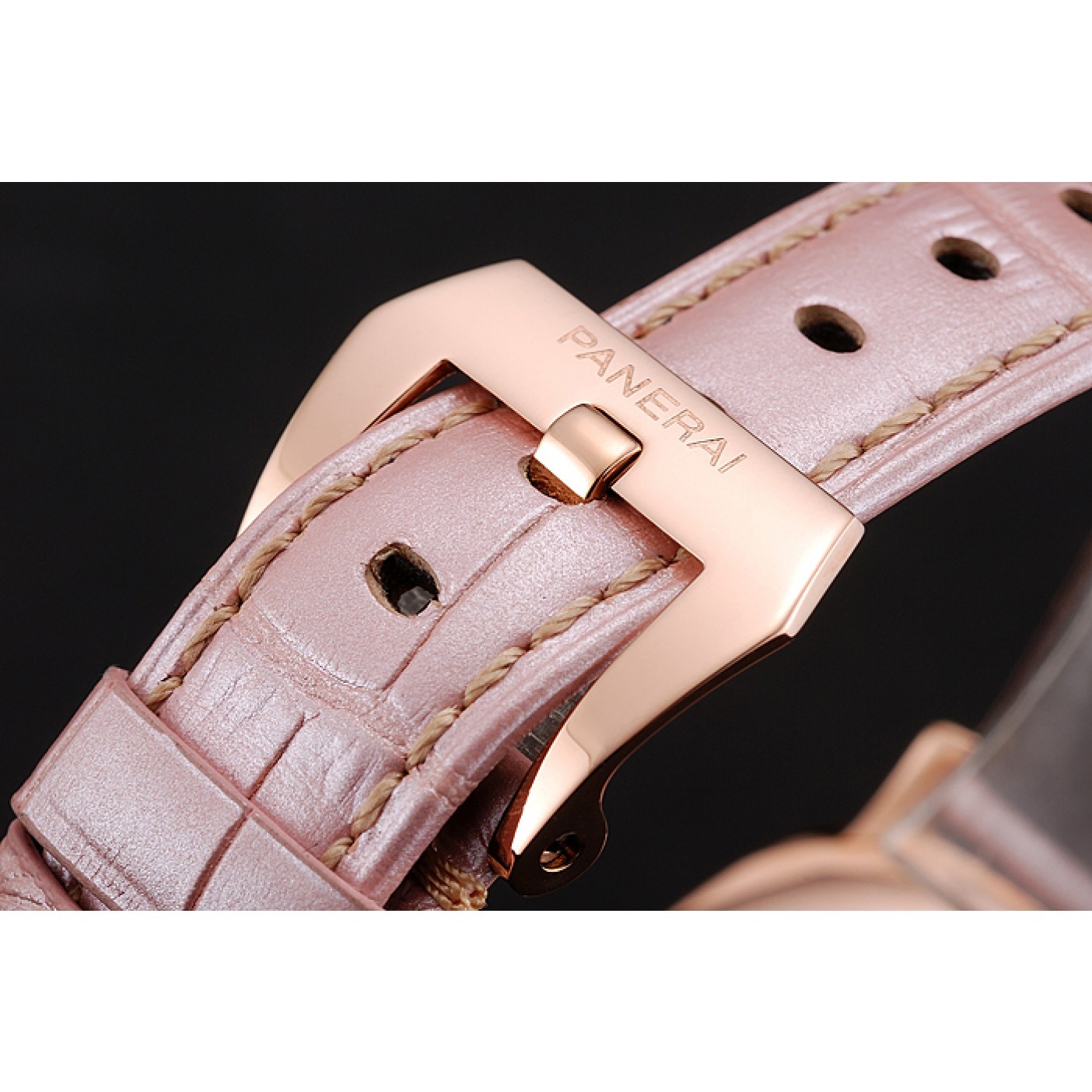MiroTime Panerai Radiomir White Dial Rose Gold Case Pink Leather Strap 1453802