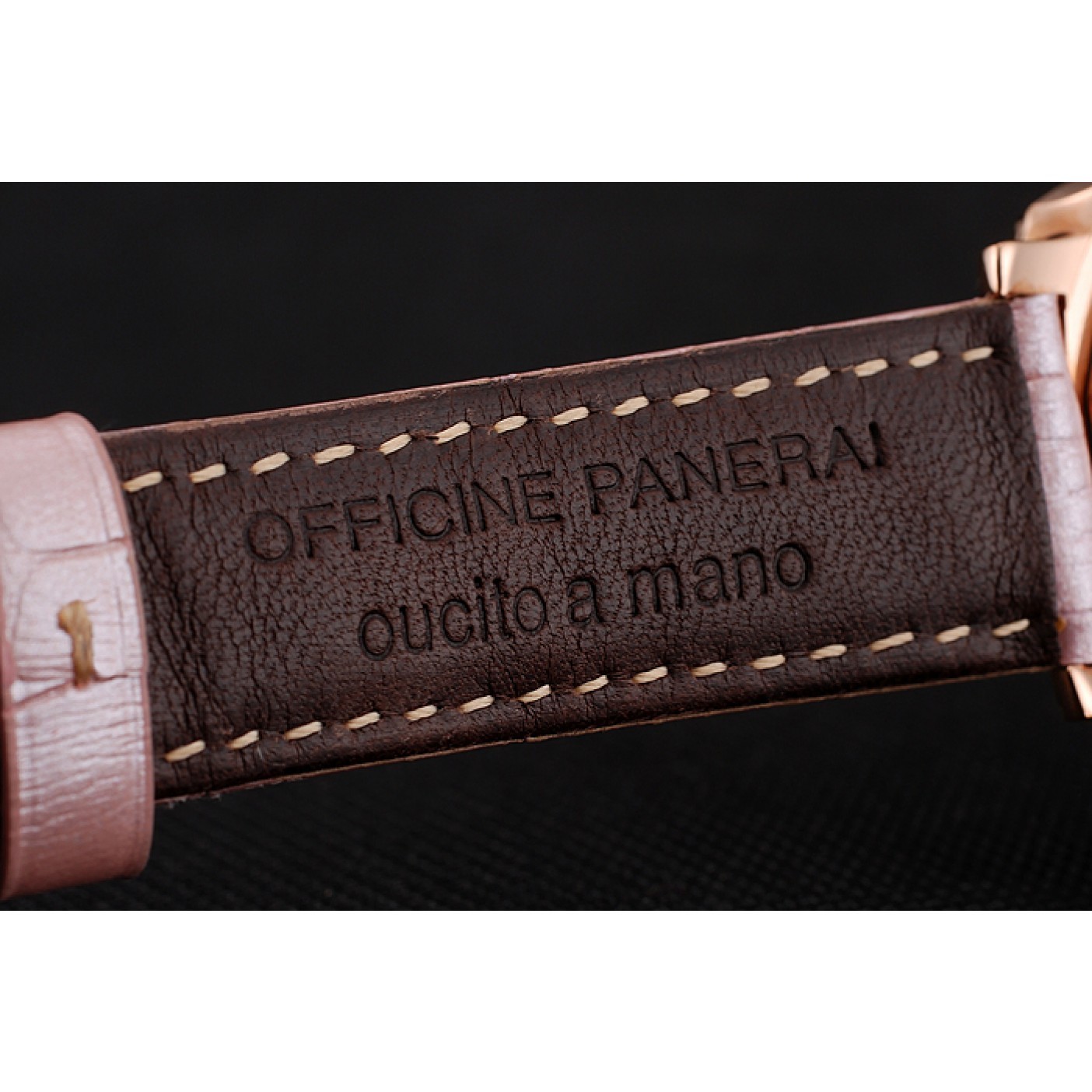 MiroTime Panerai Radiomir White Dial Rose Gold Case Pink Leather Strap 1453802