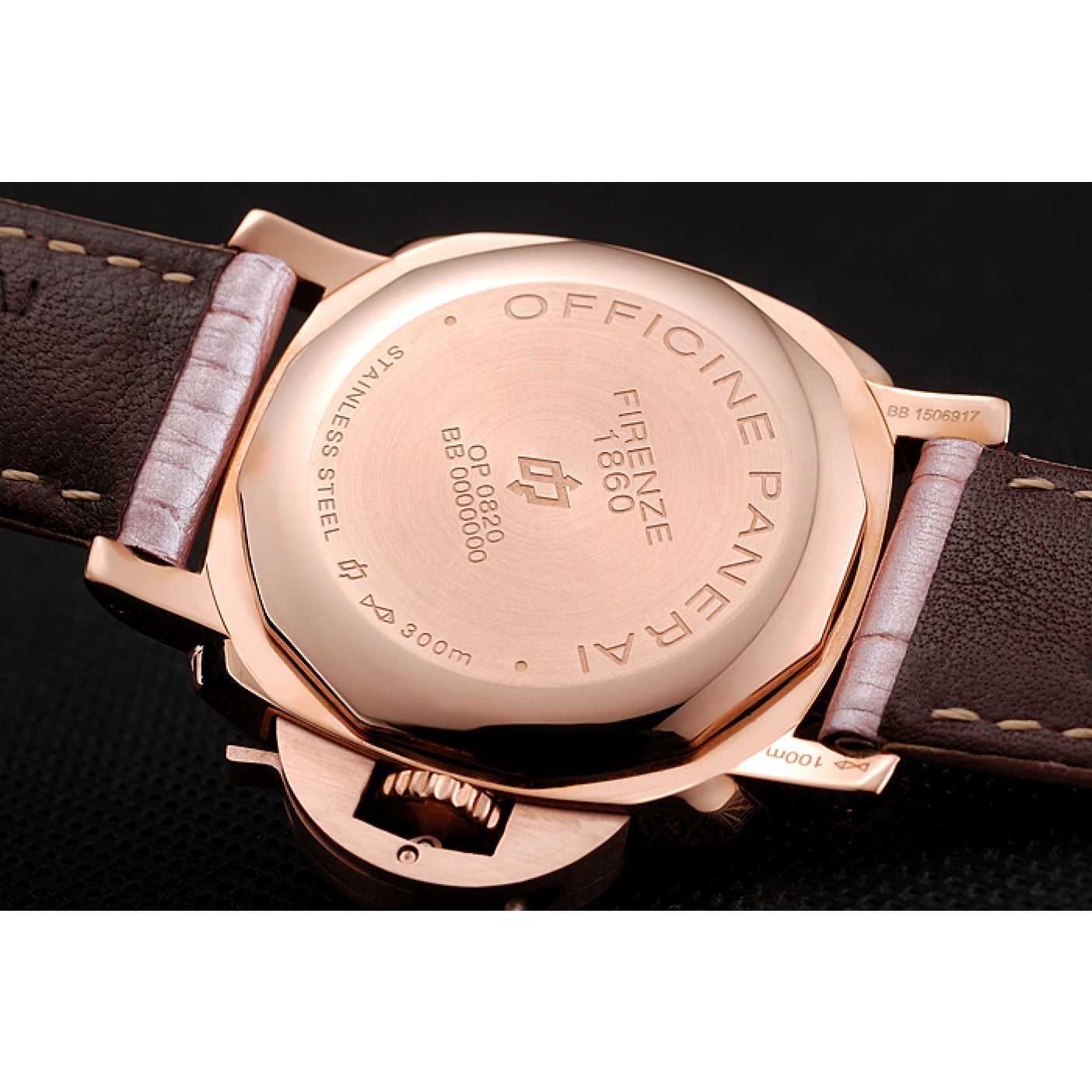 MiroTime Panerai Radiomir White Dial Rose Gold Case Pink Leather Strap 1453802