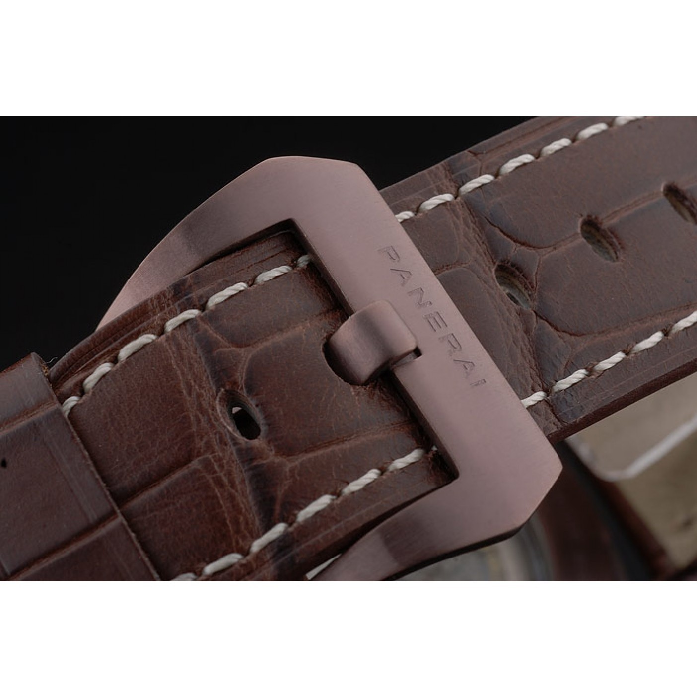 MiroTime Panerai Luminor Brown Leather Strap Black Dial 80161