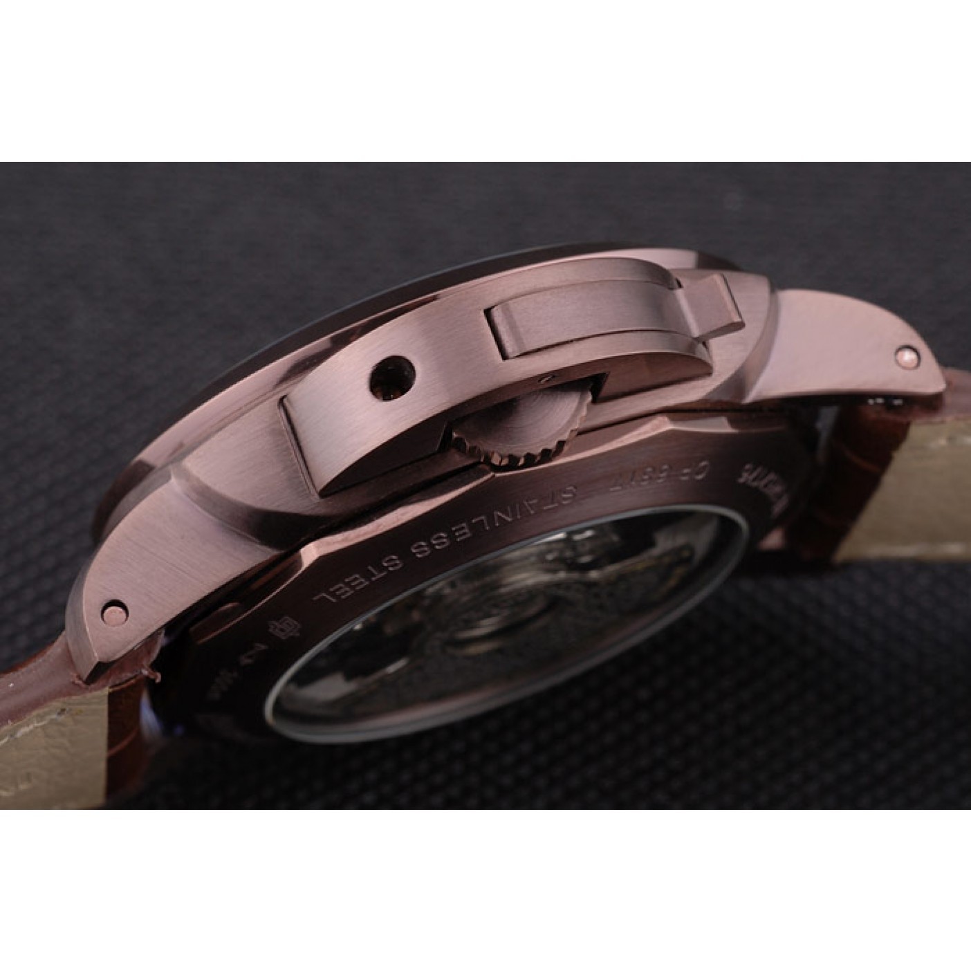 MiroTime Panerai Luminor Brown Leather Strap Black Dial 80161