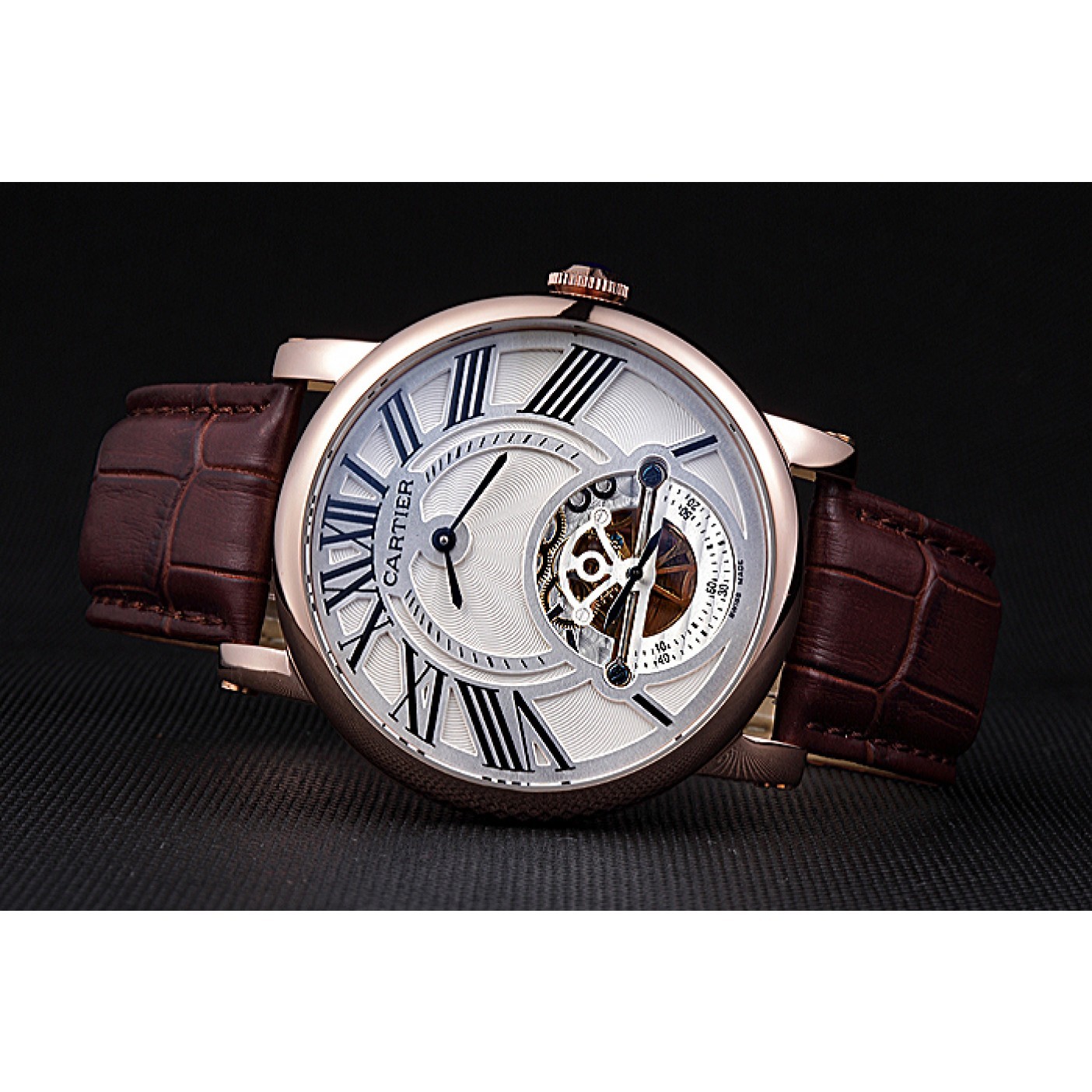 MiroTime Cartier Rotonde Flying Tourbillon White Dial 621940