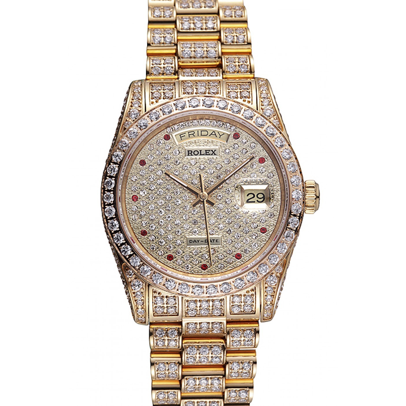 MiroTime Swiss Rolex Day-Date Diamonds Yellow Gold-srl185 621615