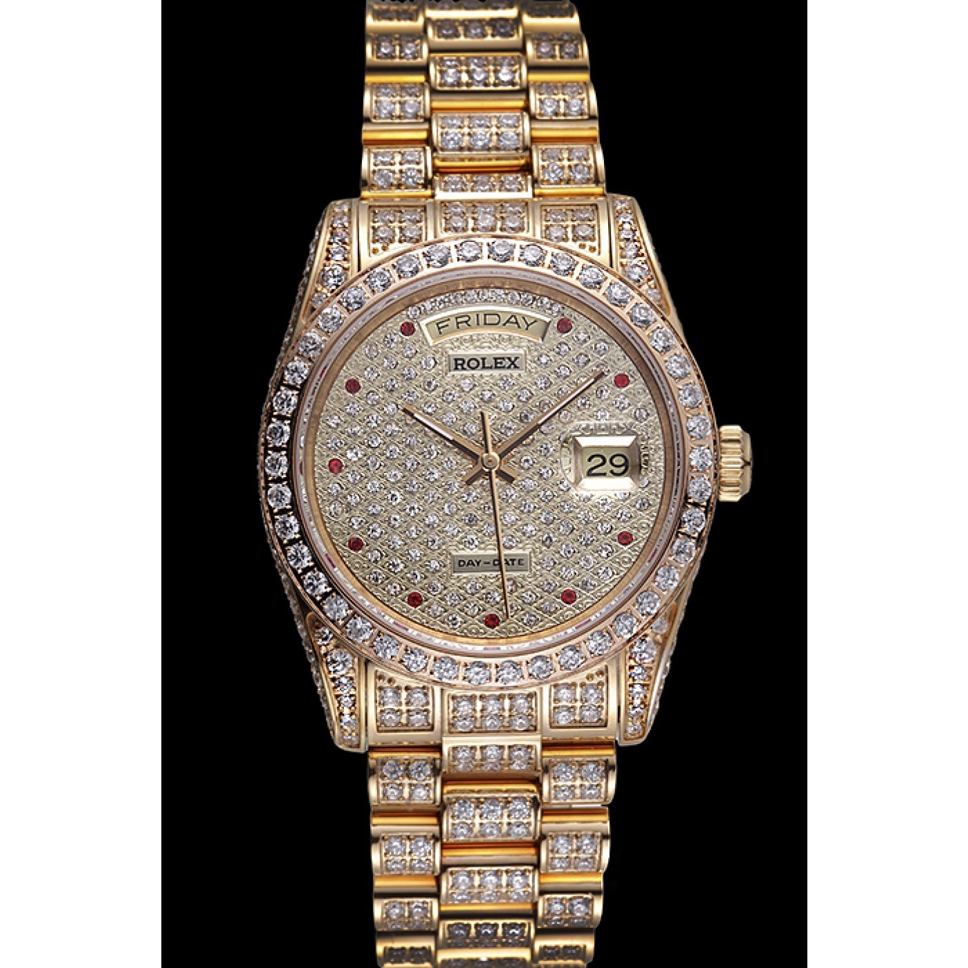 MiroTime Swiss Rolex Day-Date Diamonds Yellow Gold-srl185 621615