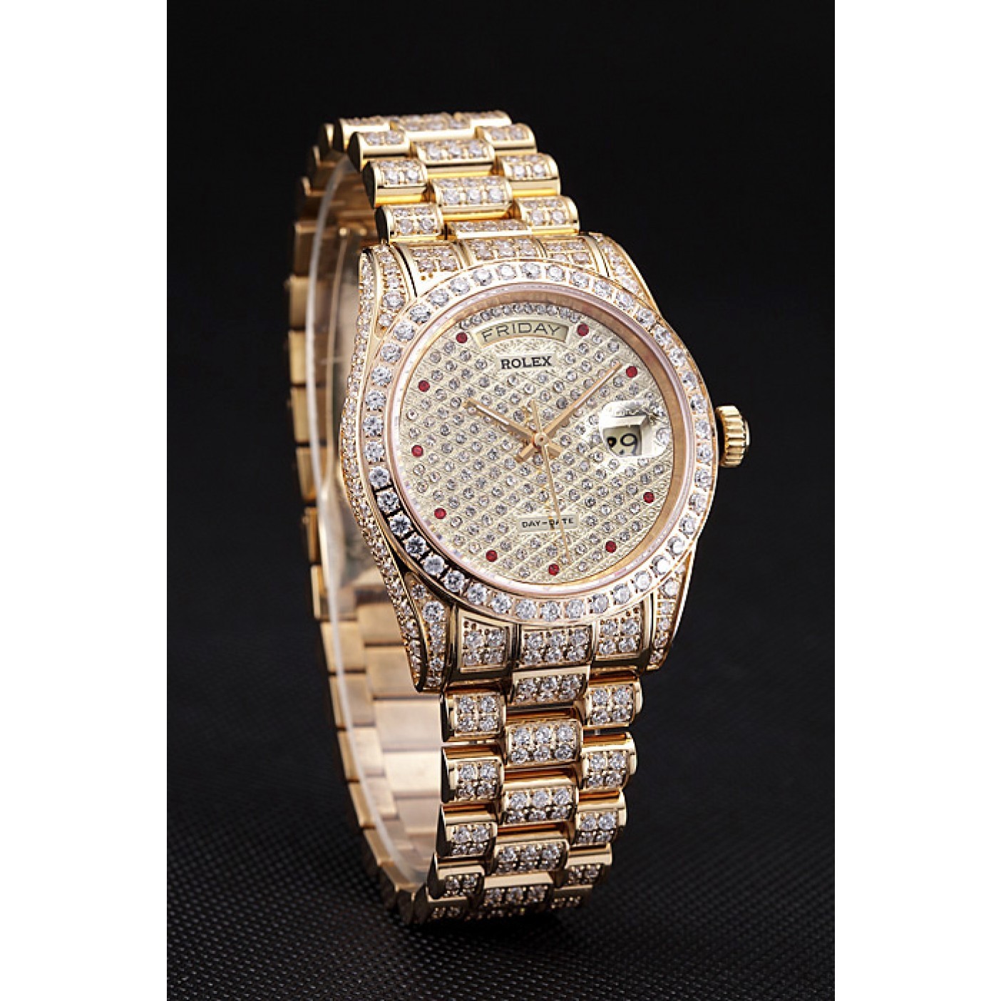 MiroTime Swiss Rolex Day-Date Diamonds Yellow Gold-srl185 621615
