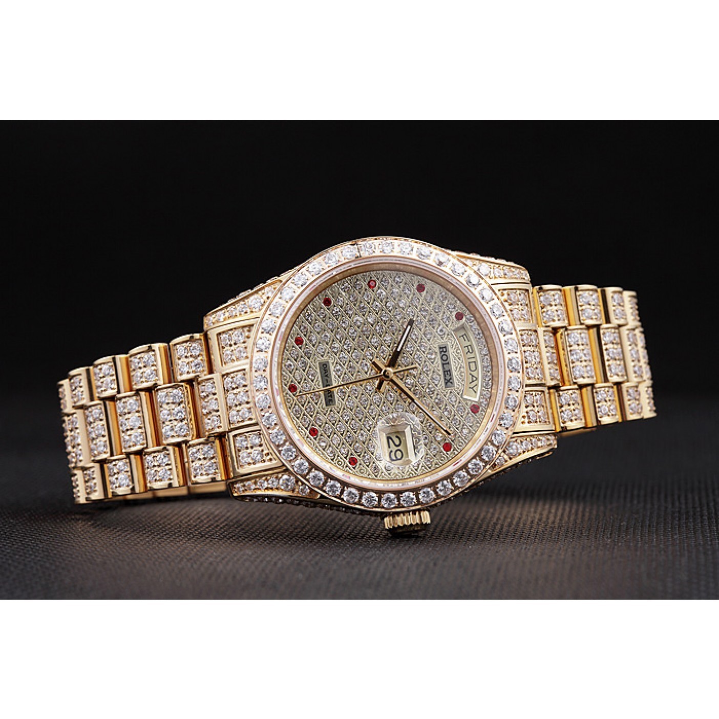 MiroTime Swiss Rolex Day-Date Diamonds Yellow Gold-srl185 621615