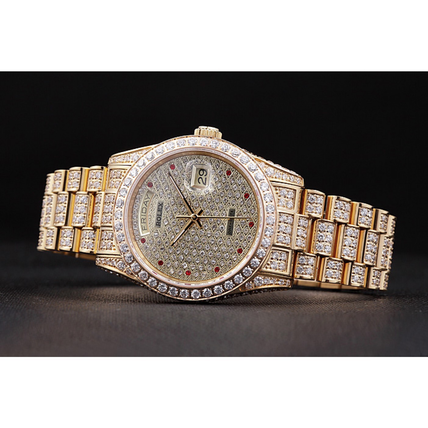 MiroTime Swiss Rolex Day-Date Diamonds Yellow Gold-srl185 621615
