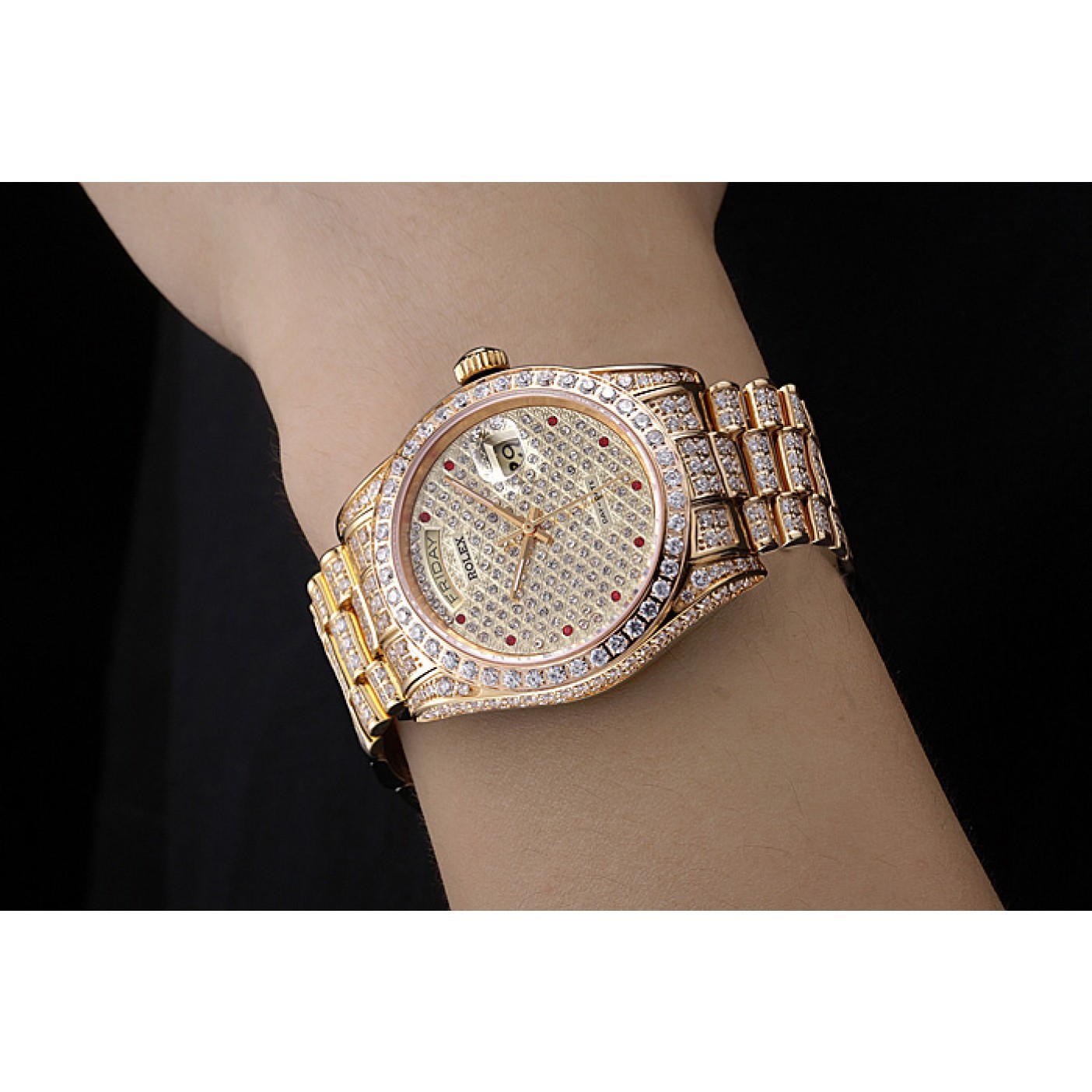 MiroTime Swiss Rolex Day-Date Diamonds Yellow Gold-srl185 621615