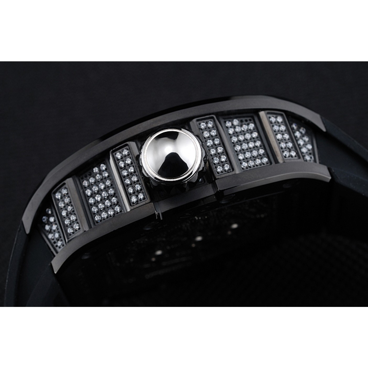 MiroTime Richard Mille Tourbillion Spider RM 19-01 Black Diamond Case Black Rubber Bracelet 1454259