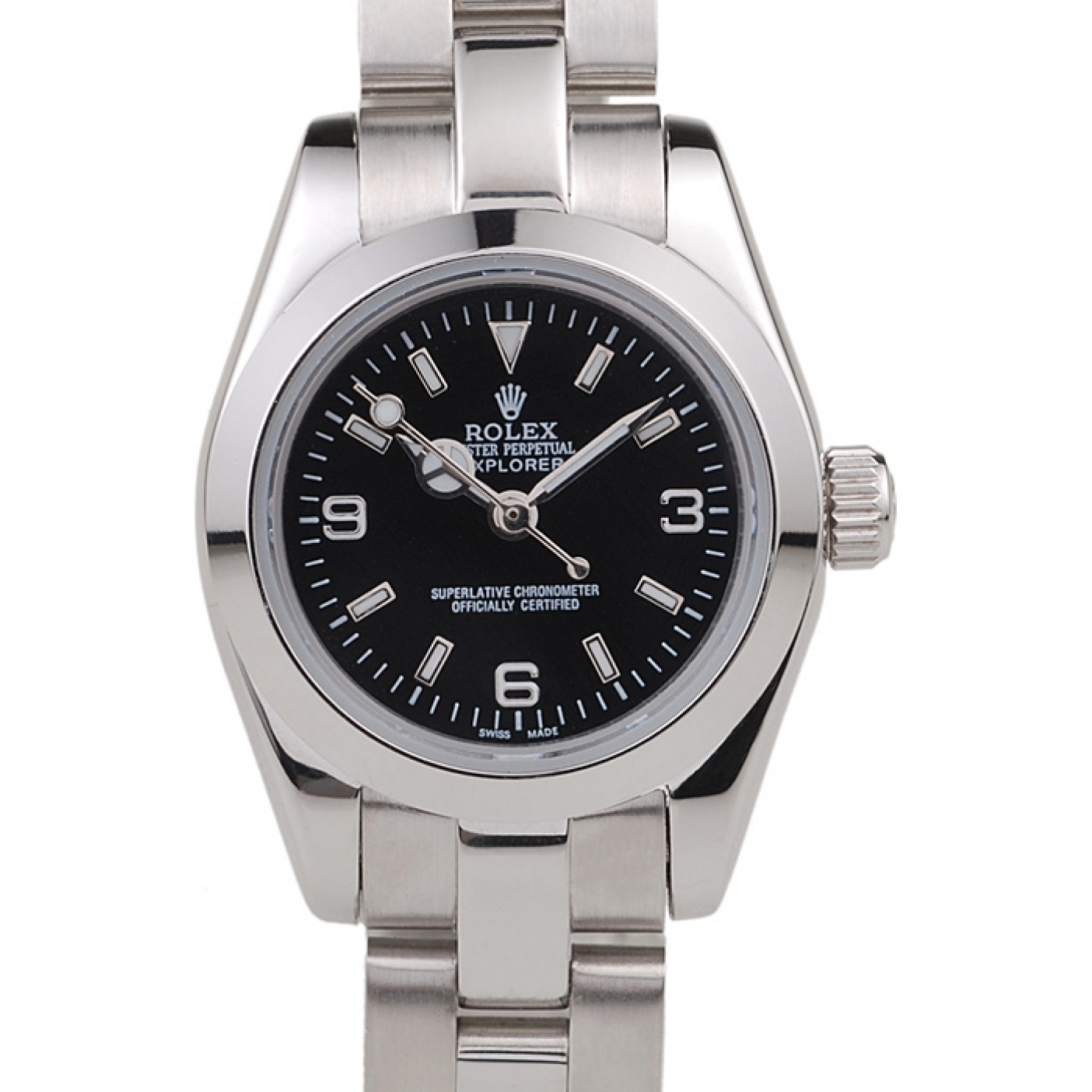 MiroTime Rolex Explorer Polished Stainless Steel Black Dial 98089