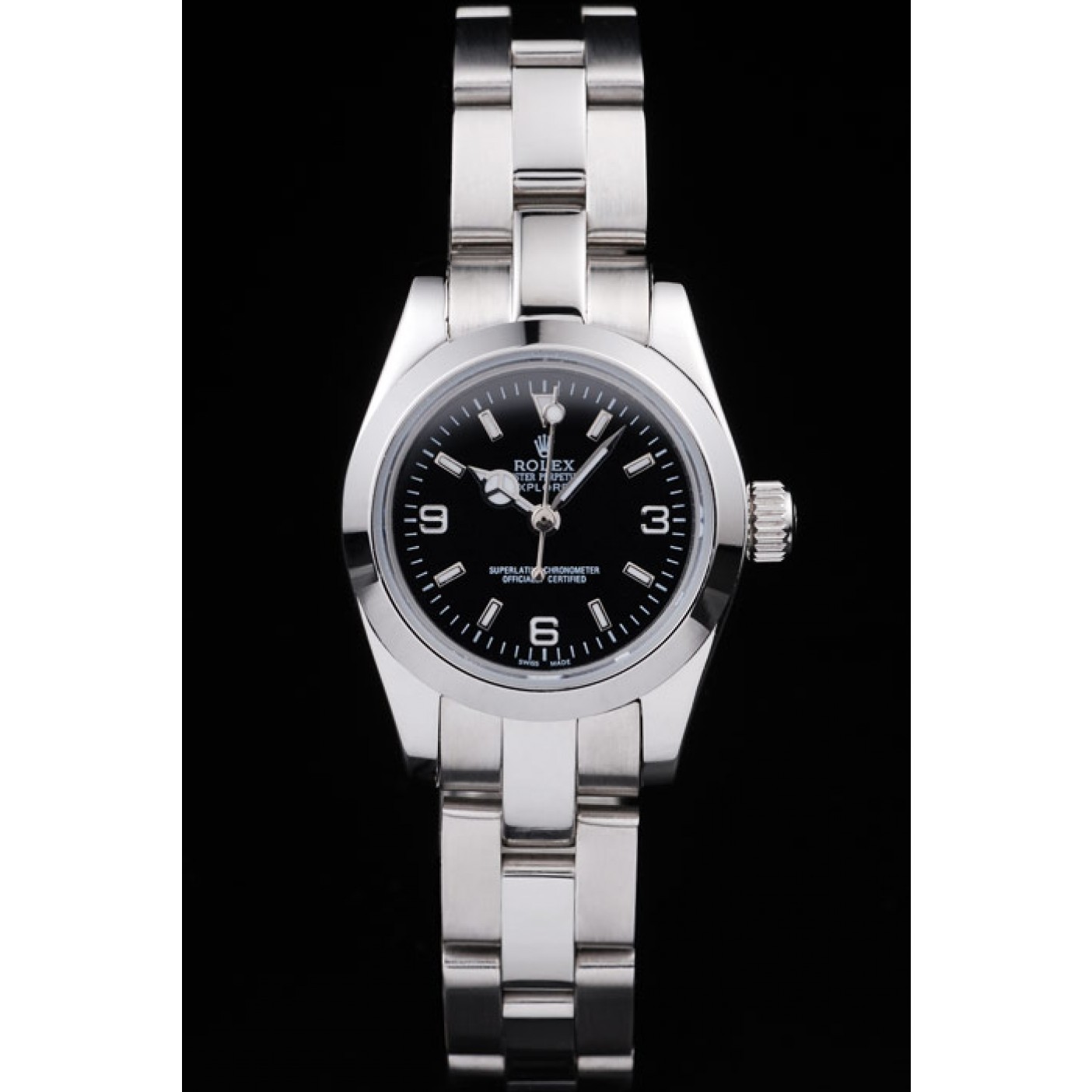 MiroTime Rolex Explorer Polished Stainless Steel Black Dial 98089