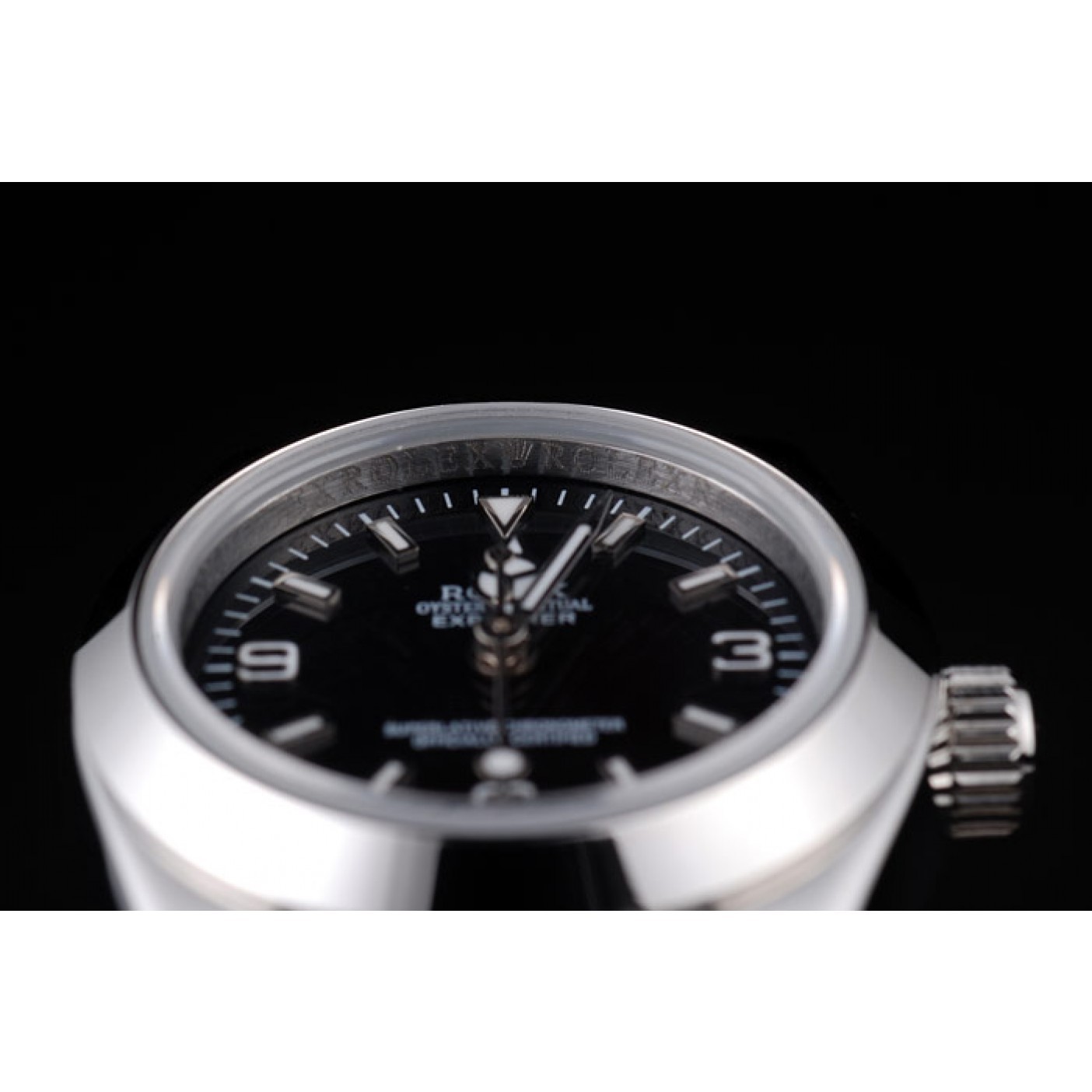 MiroTime Rolex Explorer Polished Stainless Steel Black Dial 98089