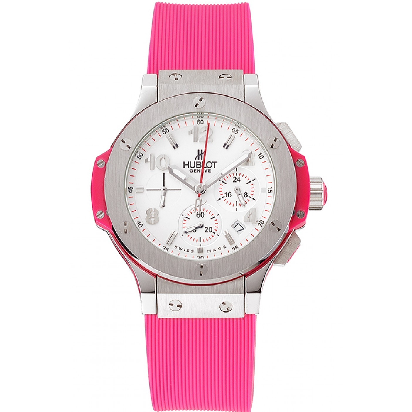 MiroTime Hublot Big Bang Pink Strap White Dial Watch