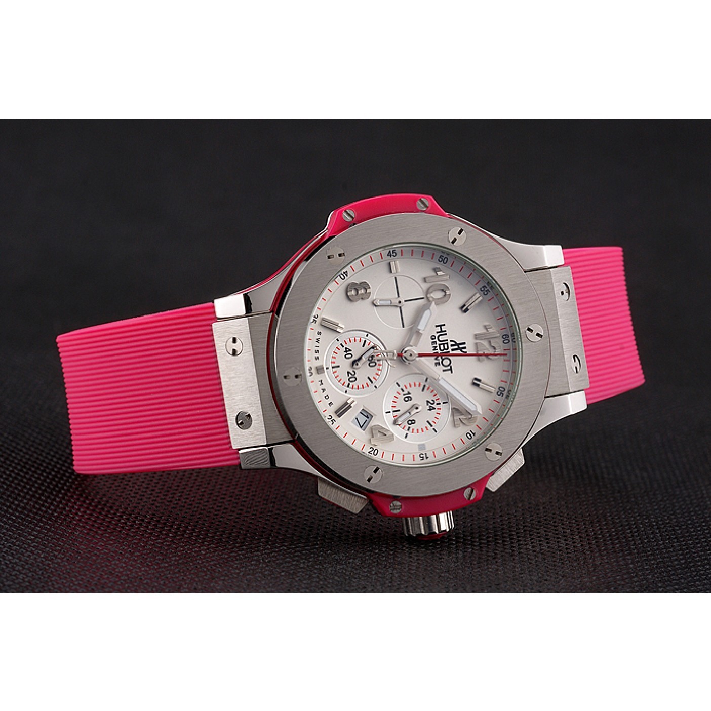 MiroTime Hublot Big Bang Pink Strap White Dial Watch