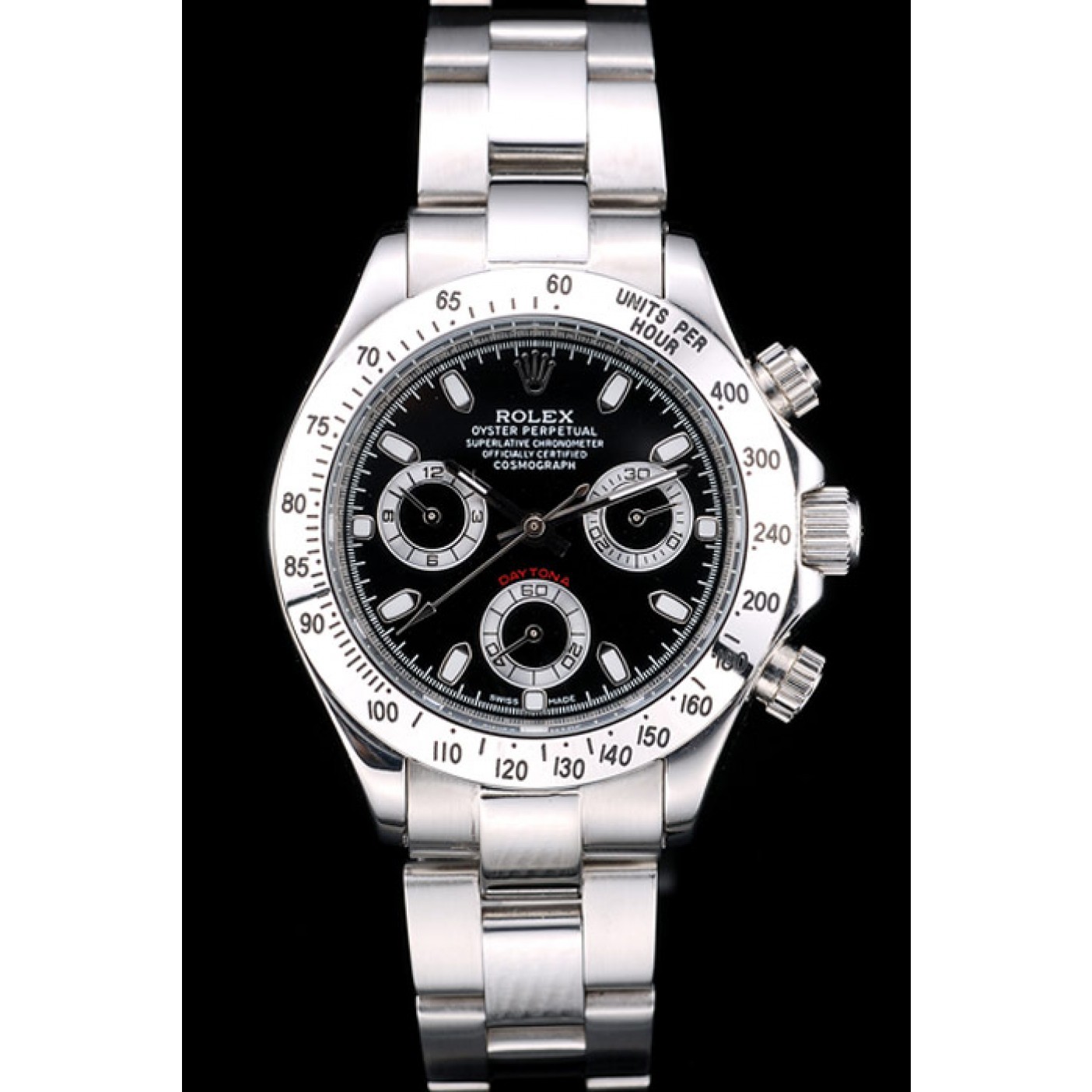 MiroTime Rolex Daytona Lady Stainless Steel Case Black Dial Tachymeter
