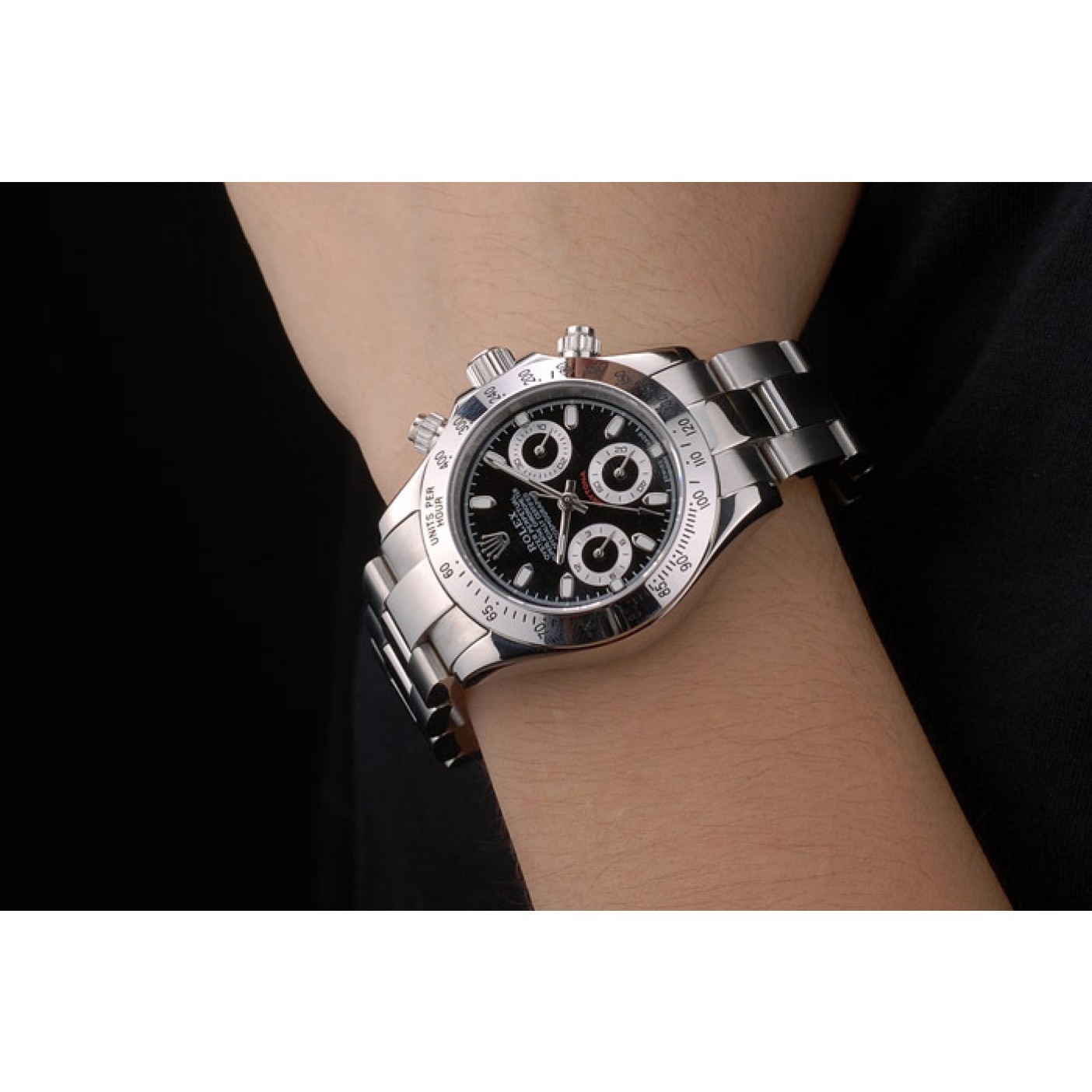MiroTime Rolex Daytona Lady Stainless Steel Case Black Dial Tachymeter