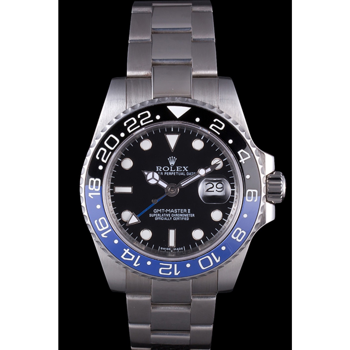 MiroTime Rolex GMT Master II Oyster Collection Brushed Stainless Steel Band 621492