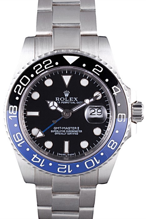 MiroTime Rolex GMT Master II Oyster Collection Brushed Stainless Steel Band 621492