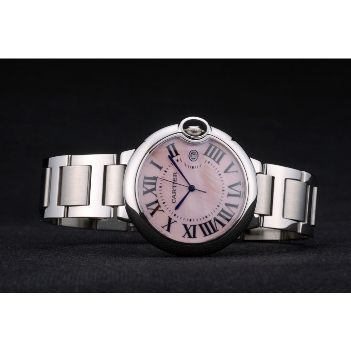 MiroTime Cartier Ballon Bleu 42mm Pink Dial Stainless Steel Case And Bracelet