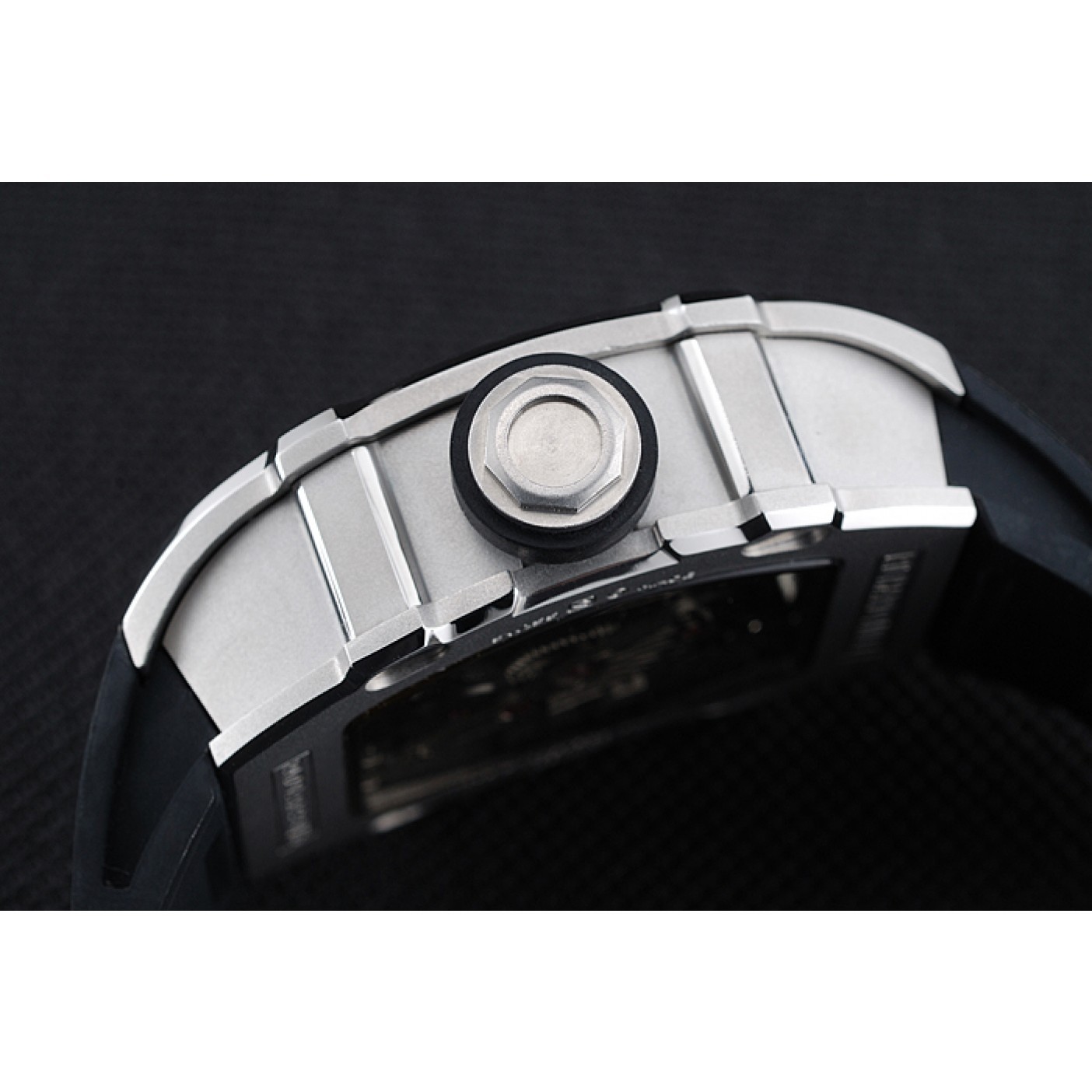 MiroTime Richard Mille Tourbillion Rafael Nadal RM27-01 Silver Case Black Rubber Bracelet 1454254