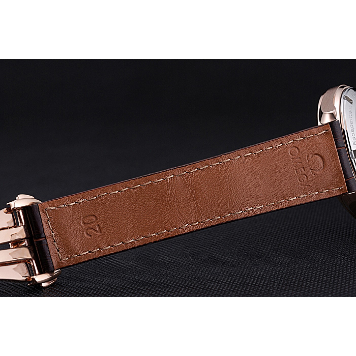 MiroTime Omega Seamaster Planet Ocean GMT White Dial Rose Gold Case Brown Leather Band 622400