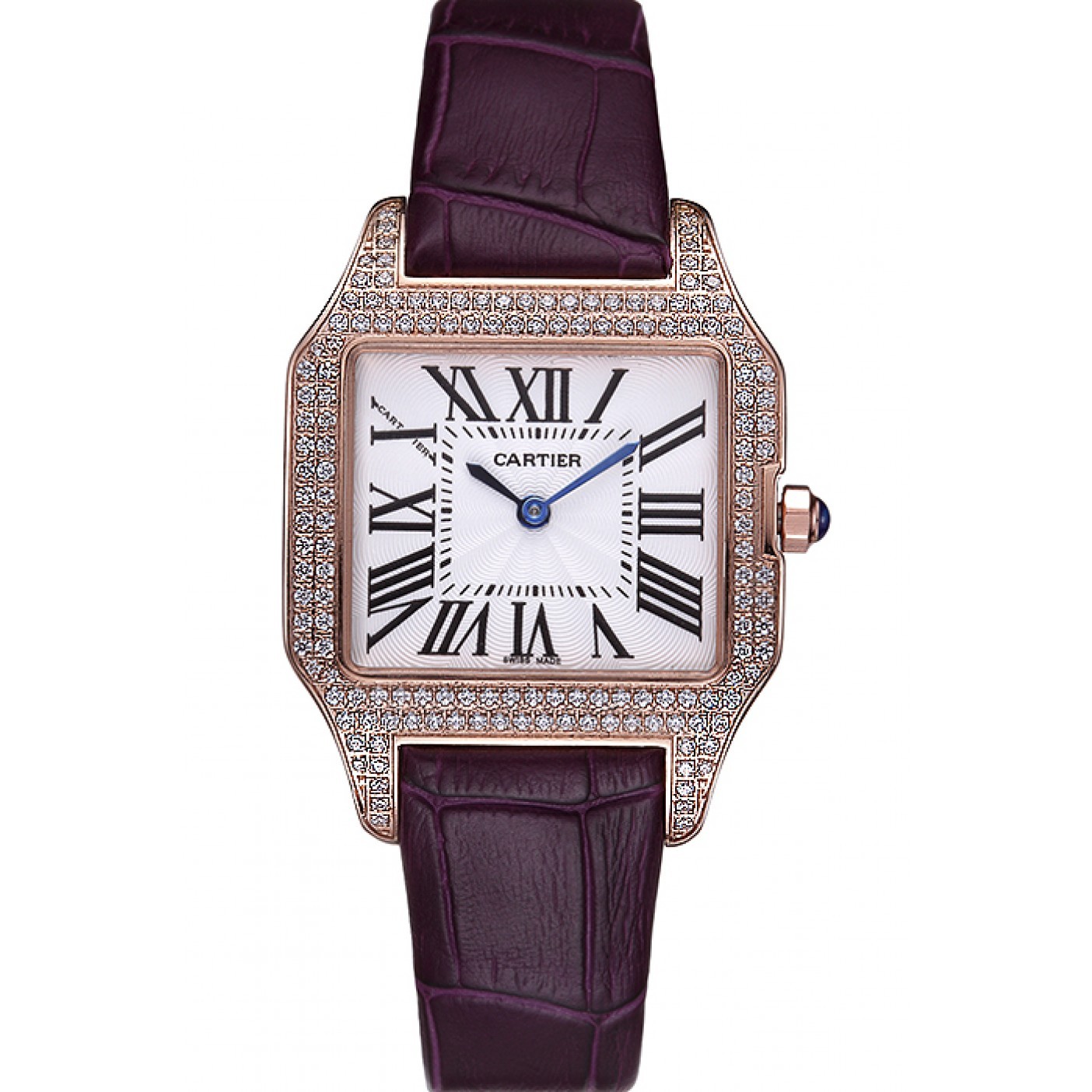 MiroTime Cartier Santos 100 Diamond Rose Gold Bezel 621913