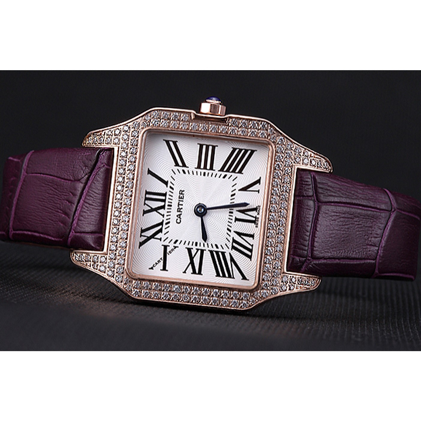 MiroTime Cartier Santos 100 Diamond Rose Gold Bezel 621913