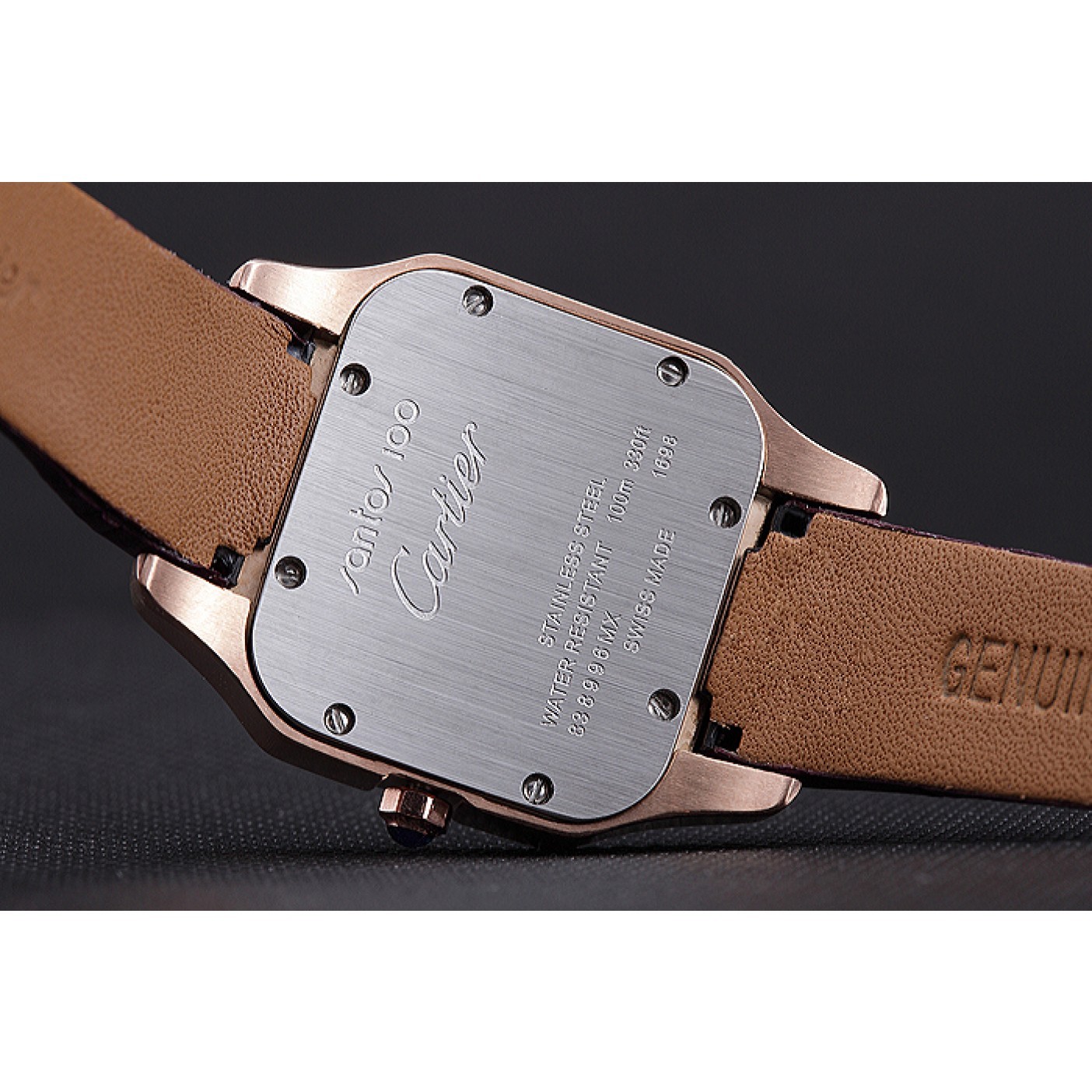 MiroTime Cartier Santos 100 Diamond Rose Gold Bezel 621913