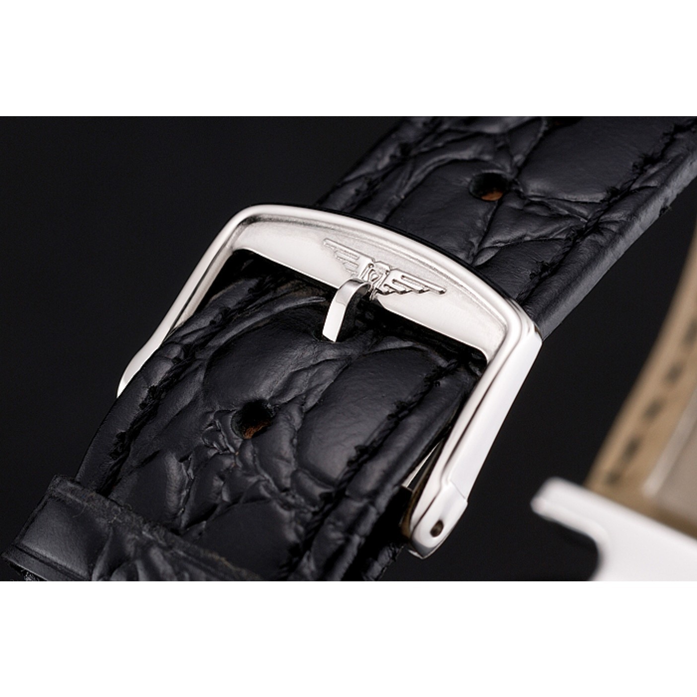 MiroTime Swiss Longines Grande Classique White Dial Roman Numerals Stainless Steel Case Black Leather Strap