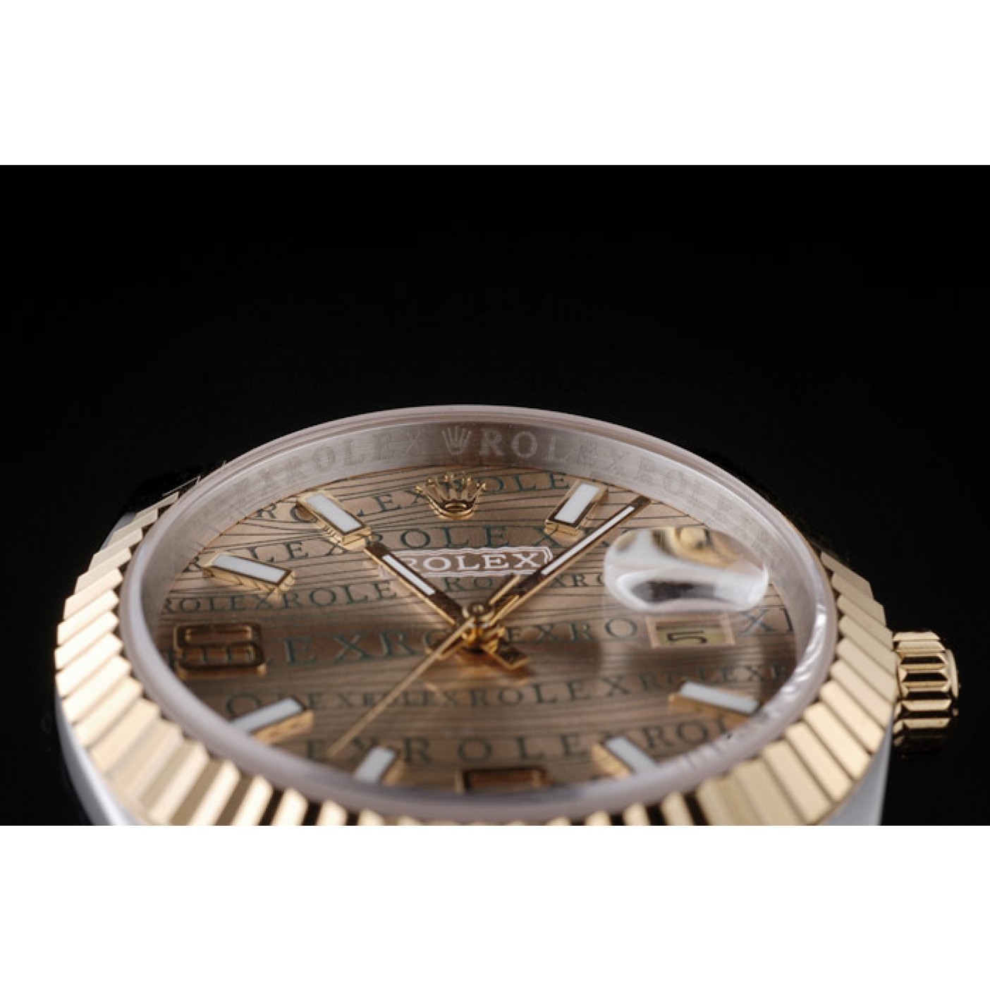 MiroTime Rolex DateJust Two Tone Stainless Steel 18k Gold PlatedGold Dial