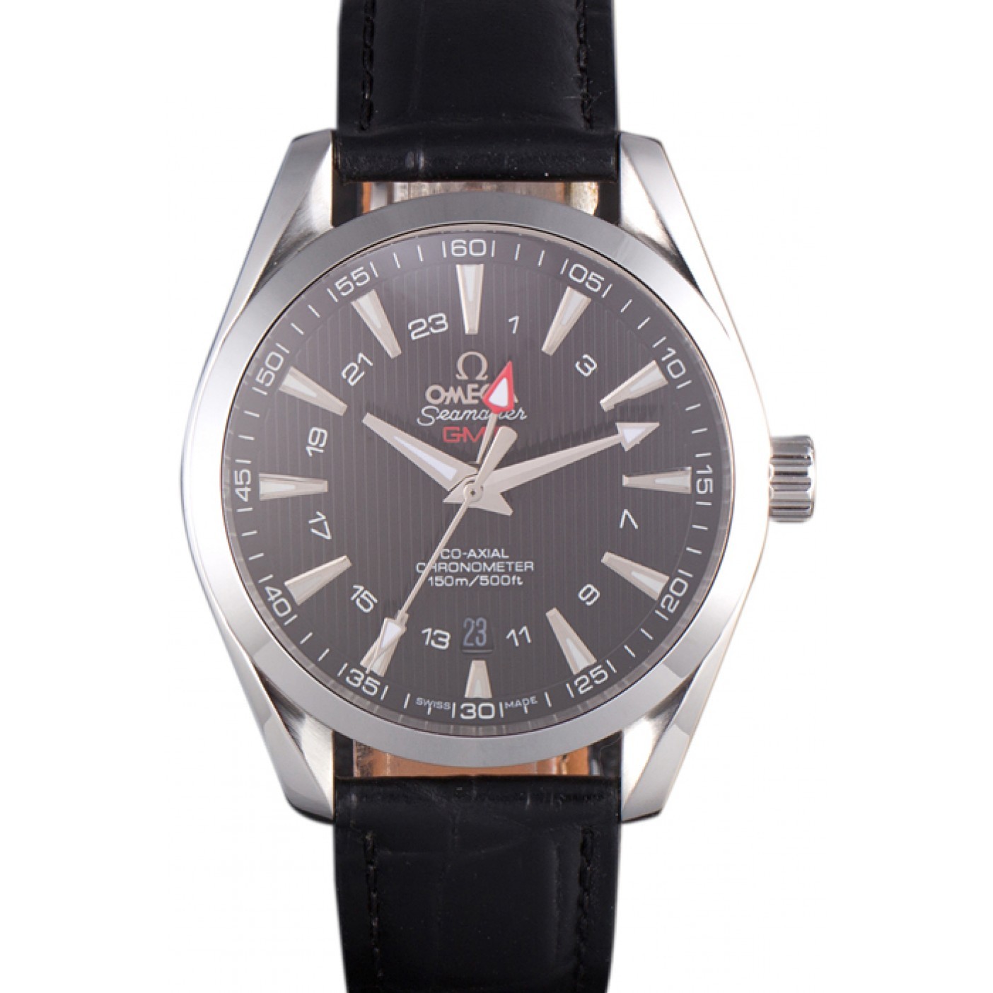 MiroTime Omega Seamaster Black Dial with Black Leather Band 621574