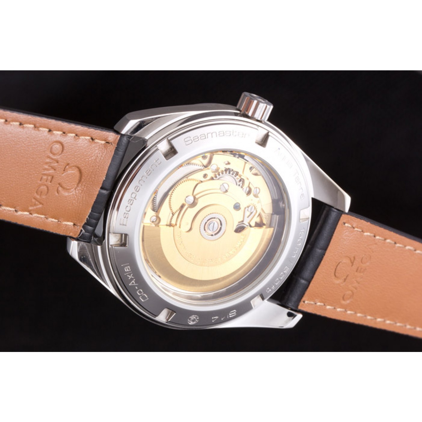 MiroTime Omega Seamaster Black Dial with Black Leather Band 621574