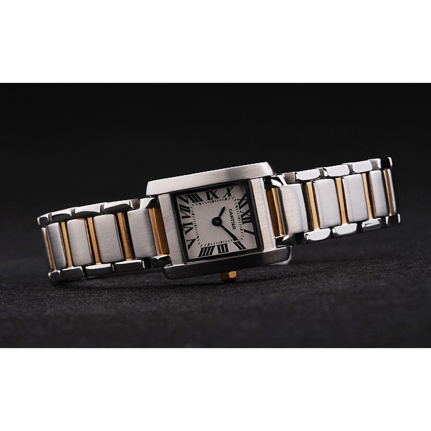 MiroTime Cartier Tank Francaise 22mm White Dial Stainless Steel Case Two Tone Bracelet