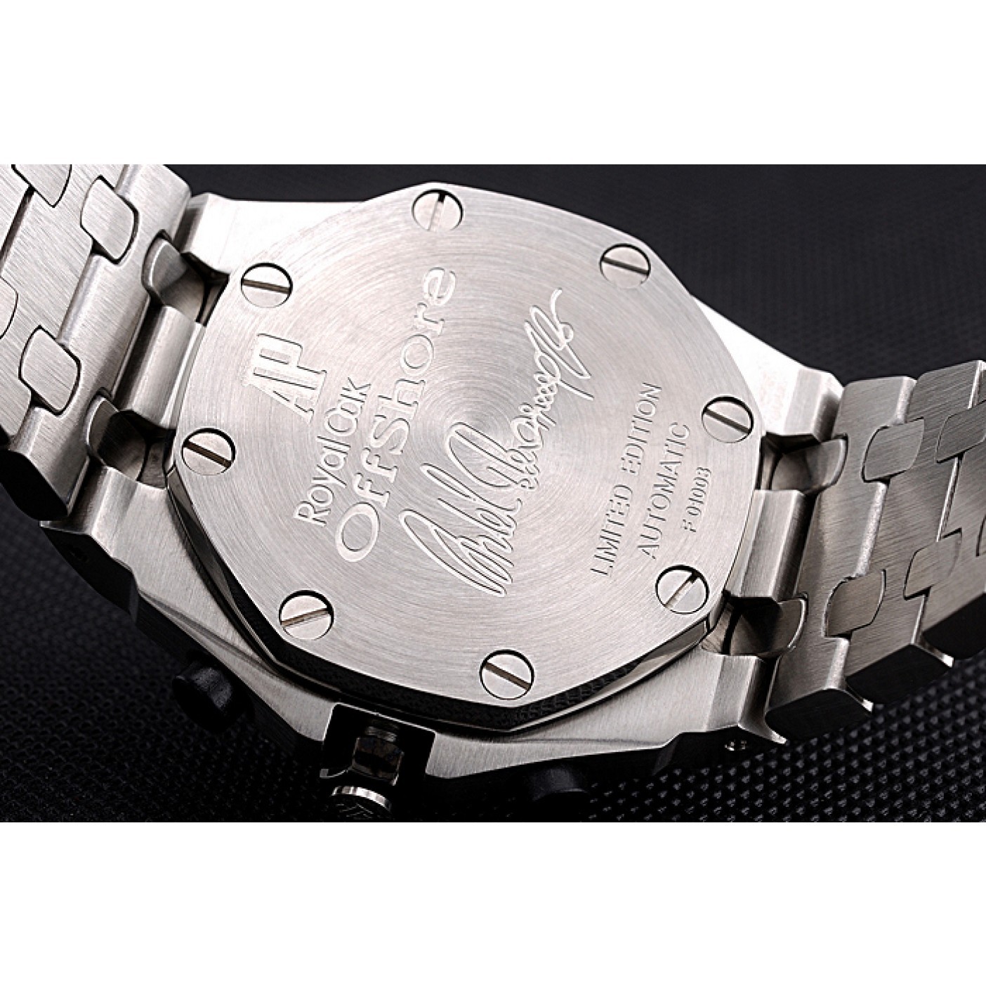MiroTime Swiss Audemars Piguet Royal Oak Offshore Black Dial Diamond Bezel Stainless Steel Case And Bracelet 622873