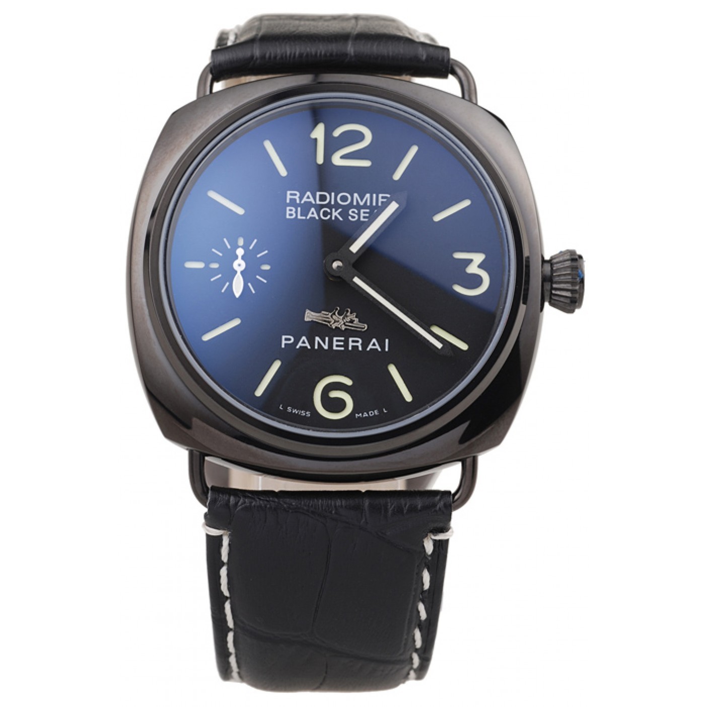 MiroTime Panerai Radiomir Black Ceramic Case Black Dial Black Leather Strap 98135