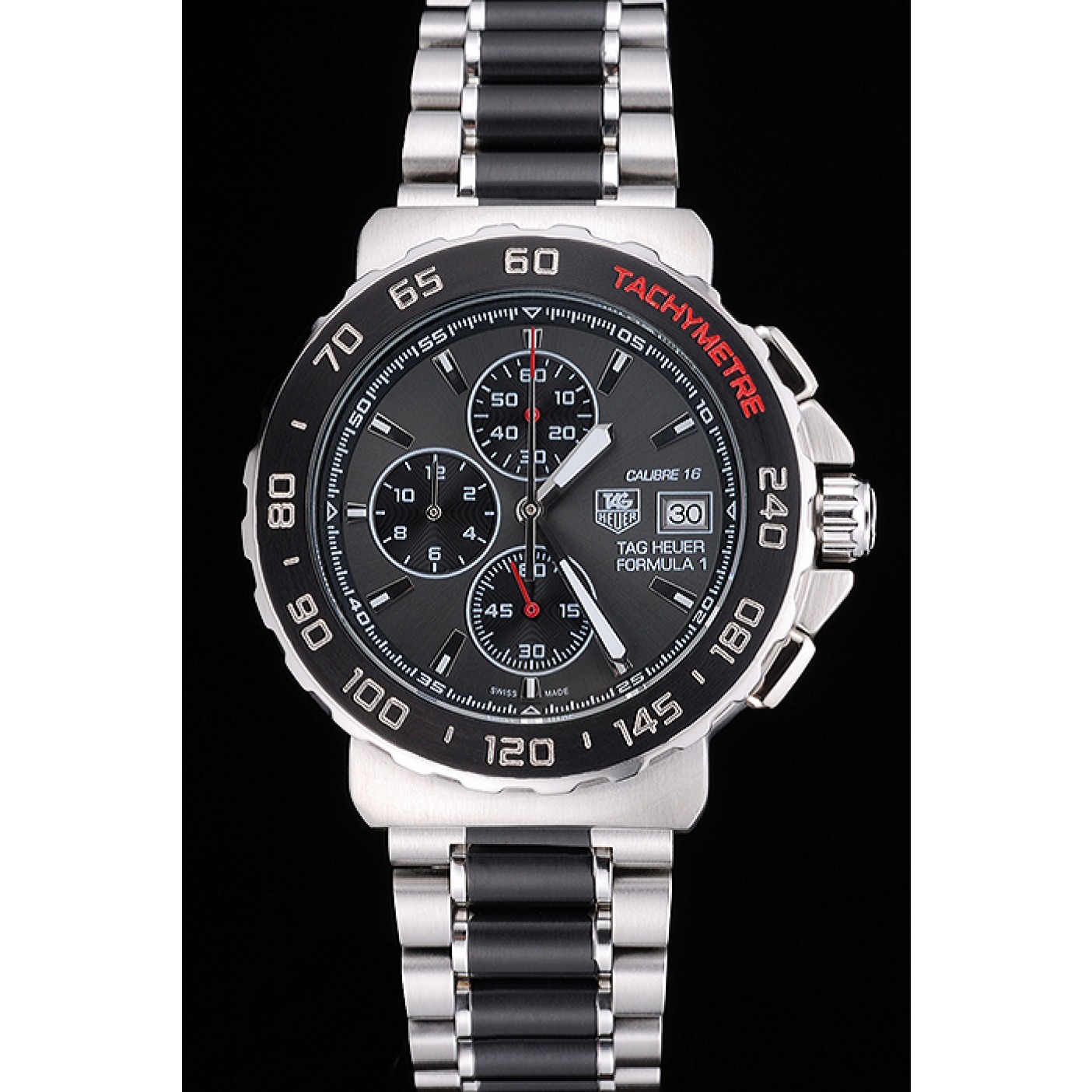 MiroTime Tag Heuer Formula 1 Calibre 16 Chronograph Black Dial Two Tone Stainless Steel Band 622413
