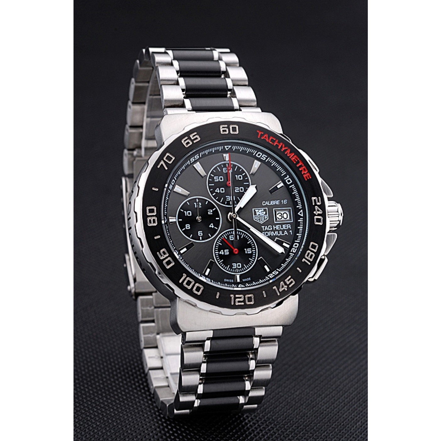 MiroTime Tag Heuer Formula 1 Calibre 16 Chronograph Black Dial Two Tone Stainless Steel Band 622413