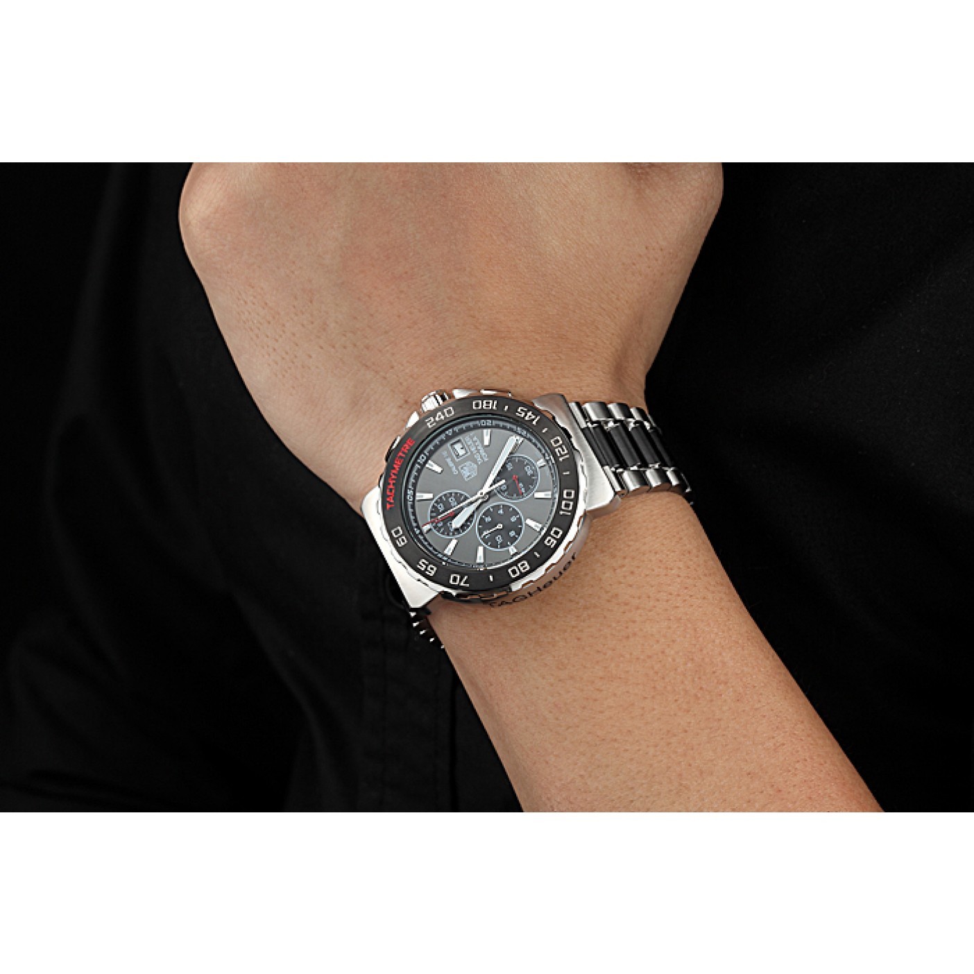 MiroTime Tag Heuer Formula 1 Calibre 16 Chronograph Black Dial Two Tone Stainless Steel Band 622413