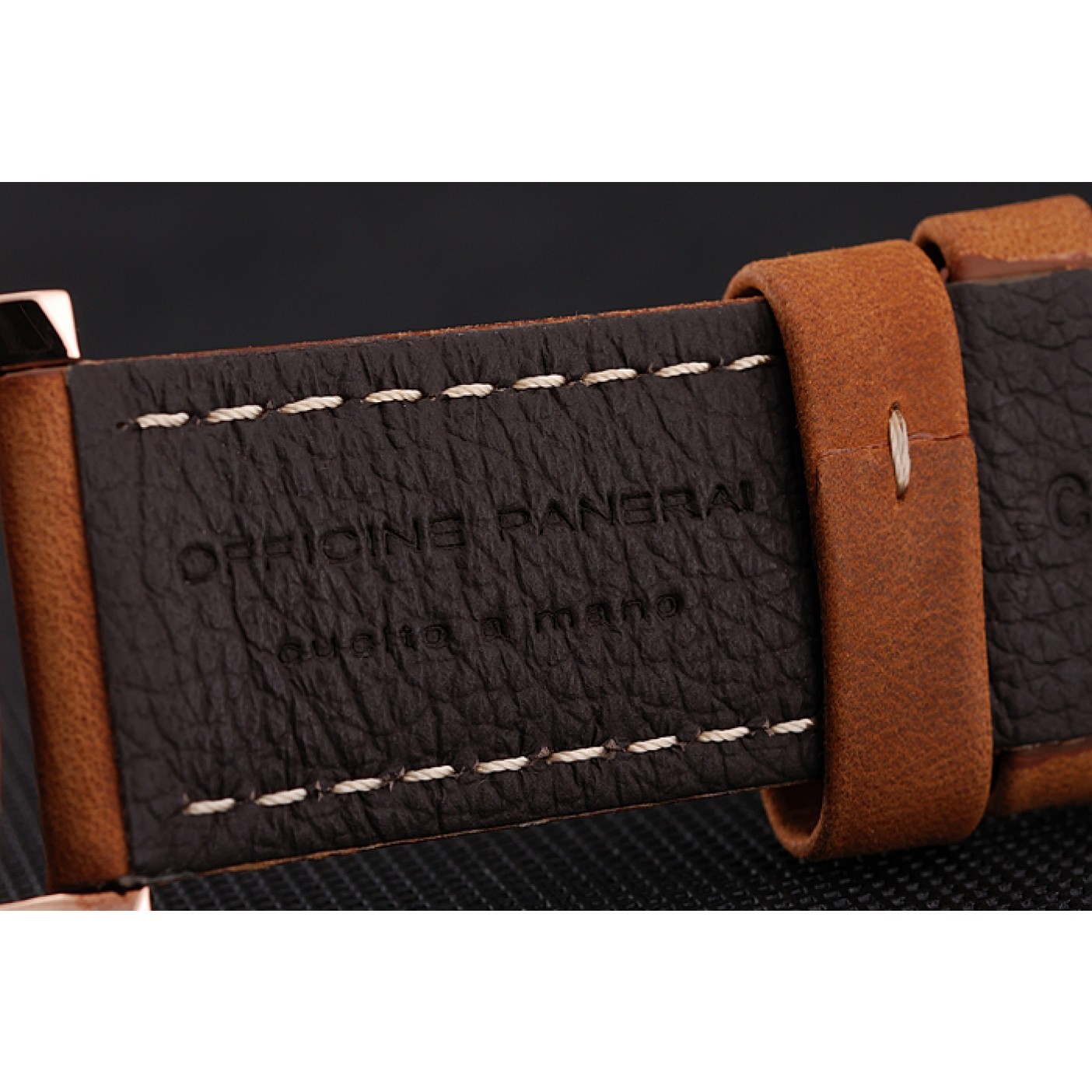 MiroTime Swiss Panerai Radiomir 1940 Black Dial Rose Gold Case Brown Suede Leather Strap 1453844