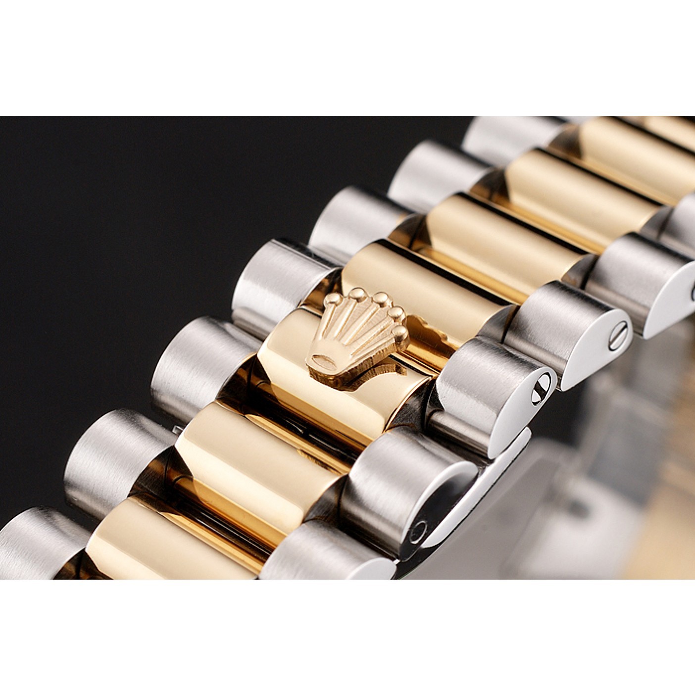 MiroTime Swiss Rolex Day-Date Champagne Dial Diamond Bezel Two Tone Bracelet 1454103