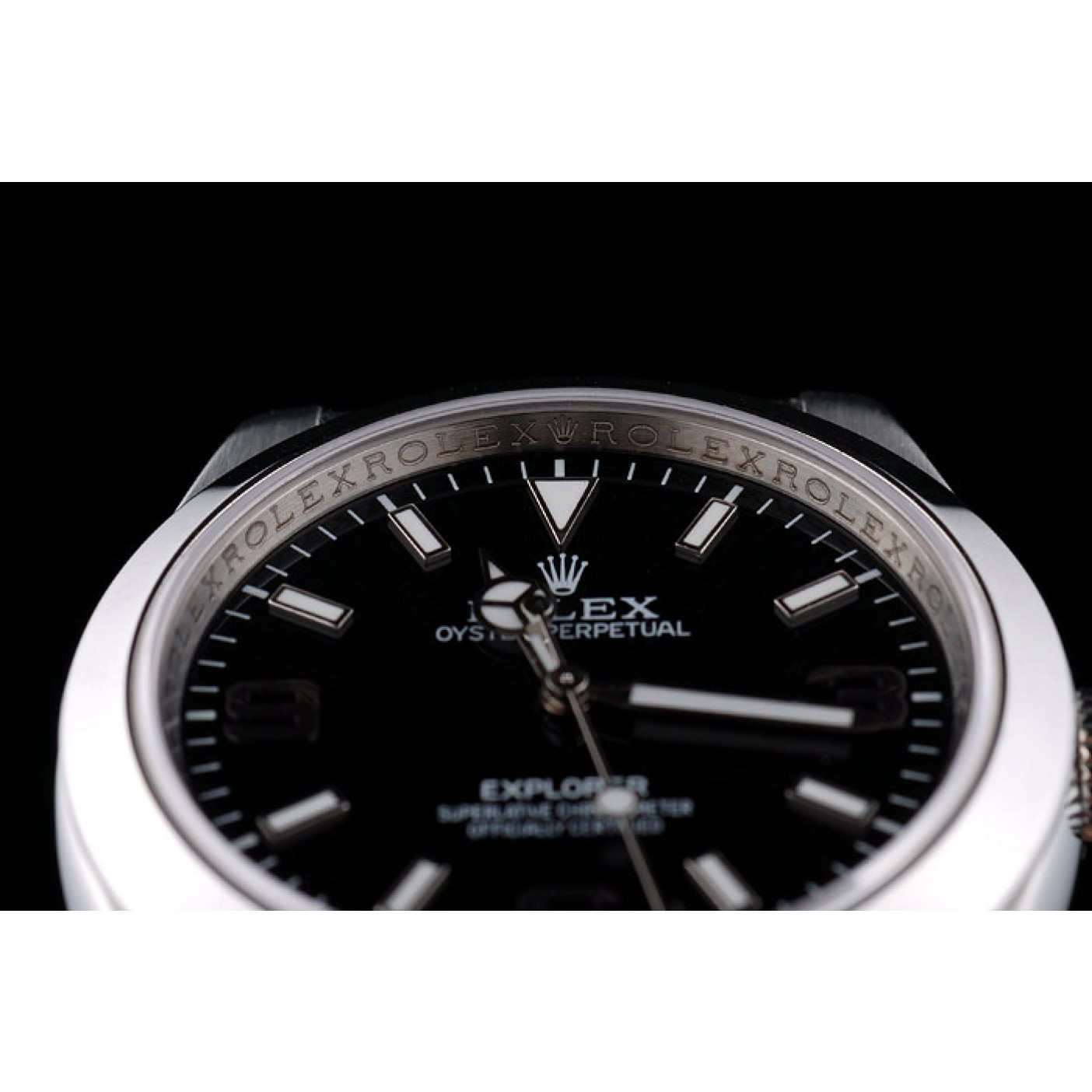 MiroTime Rolex Swiss Explorer Stainless Steel Bezel Black Dial 42002