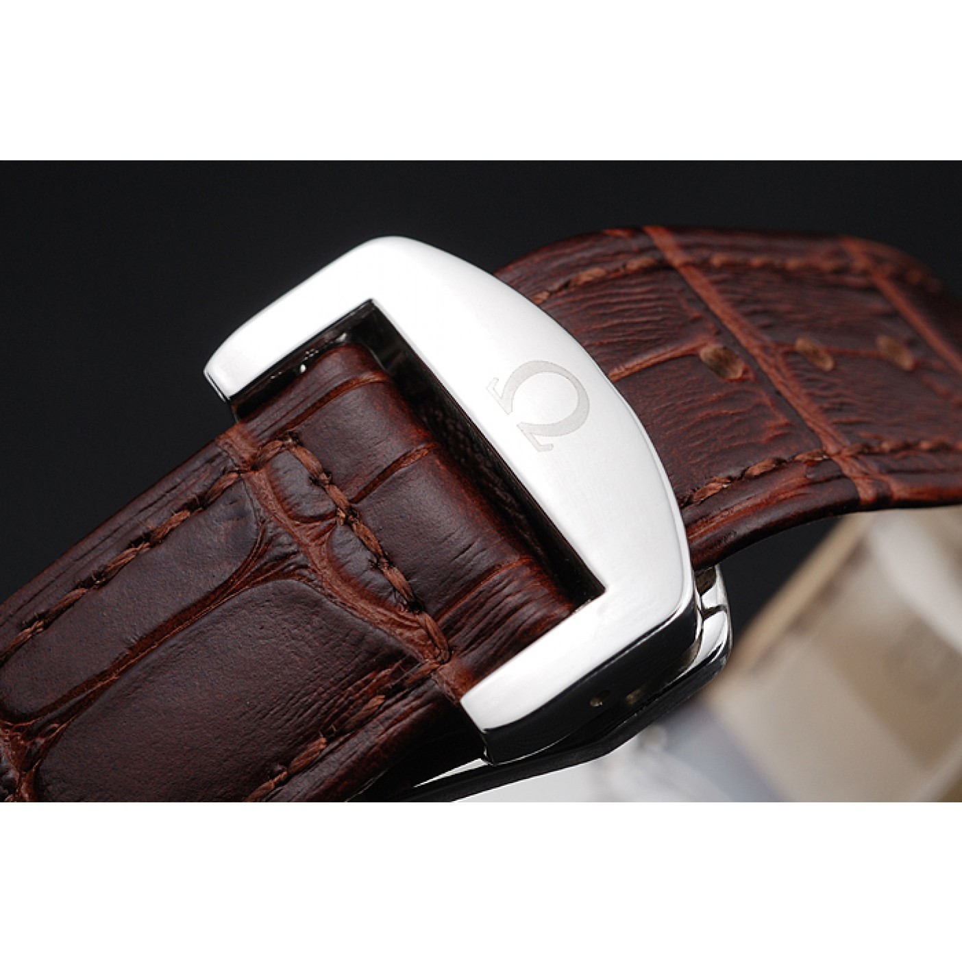 MiroTime Omega DeVille Silver Dial Stainless Steel Case Brown Leather Strap 622830