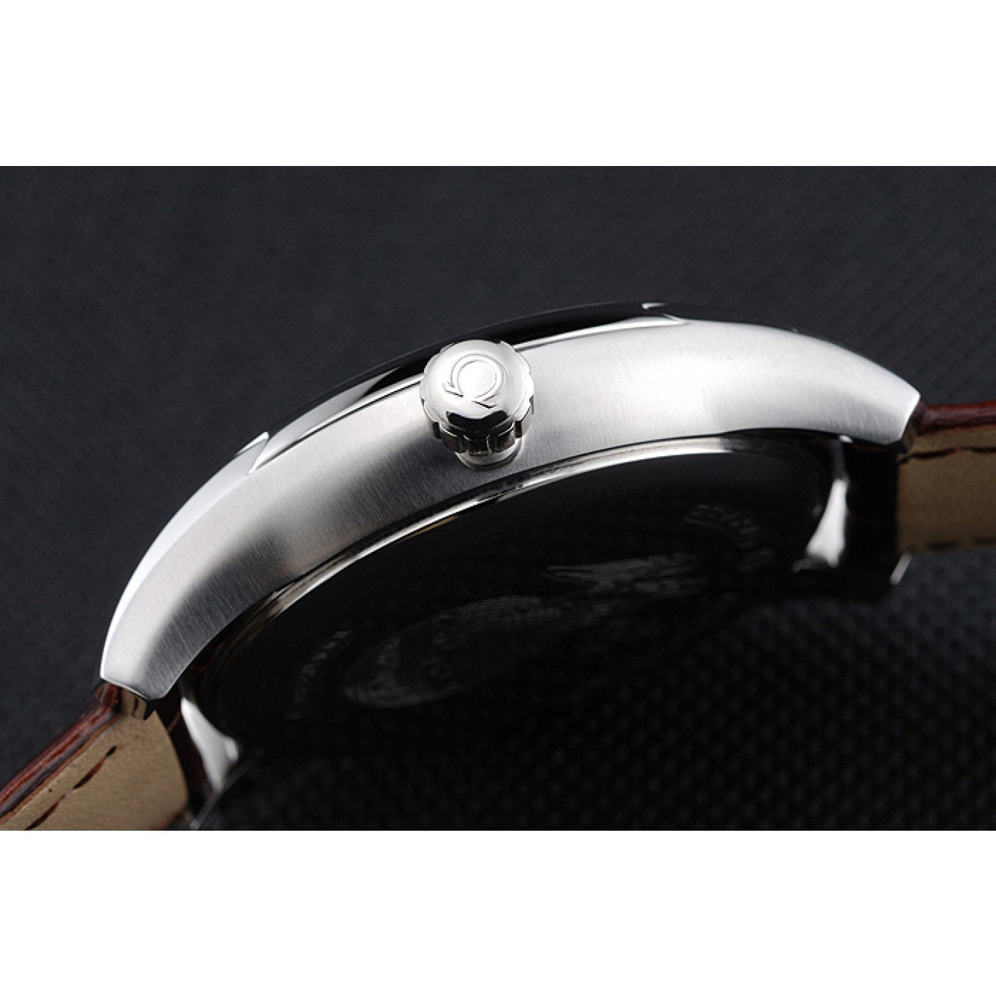 MiroTime Omega DeVille Silver Dial Stainless Steel Case Brown Leather Strap 622830