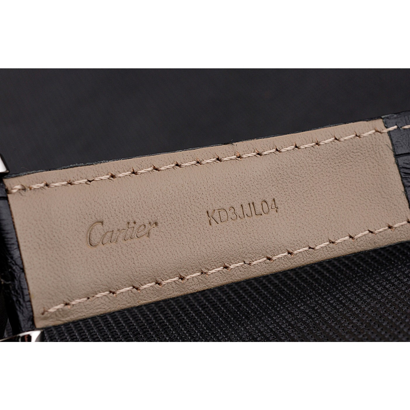 MiroTime Swiss Cartier Ballon Bleu GMT Silver Dial Stainless Steel Case Black Leather Strap