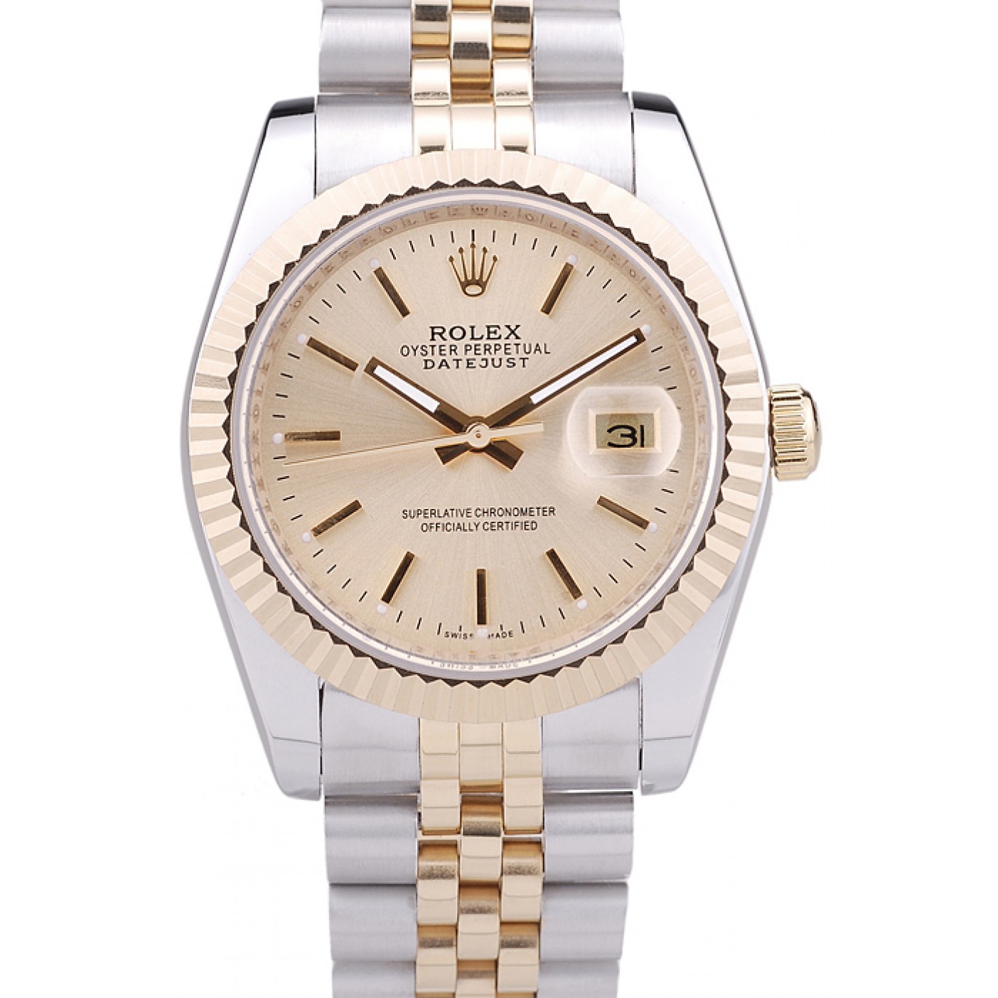 MiroTime Rolex Datejust Gold Dial Ribbed Bezel 7450
