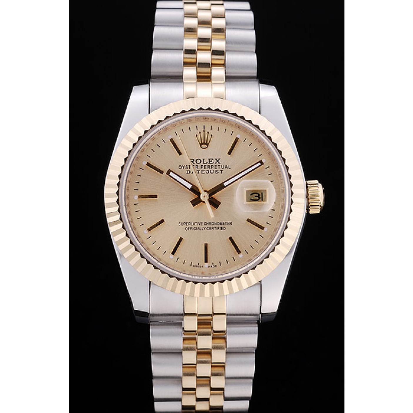 MiroTime Rolex Datejust Gold Dial Ribbed Bezel 7450